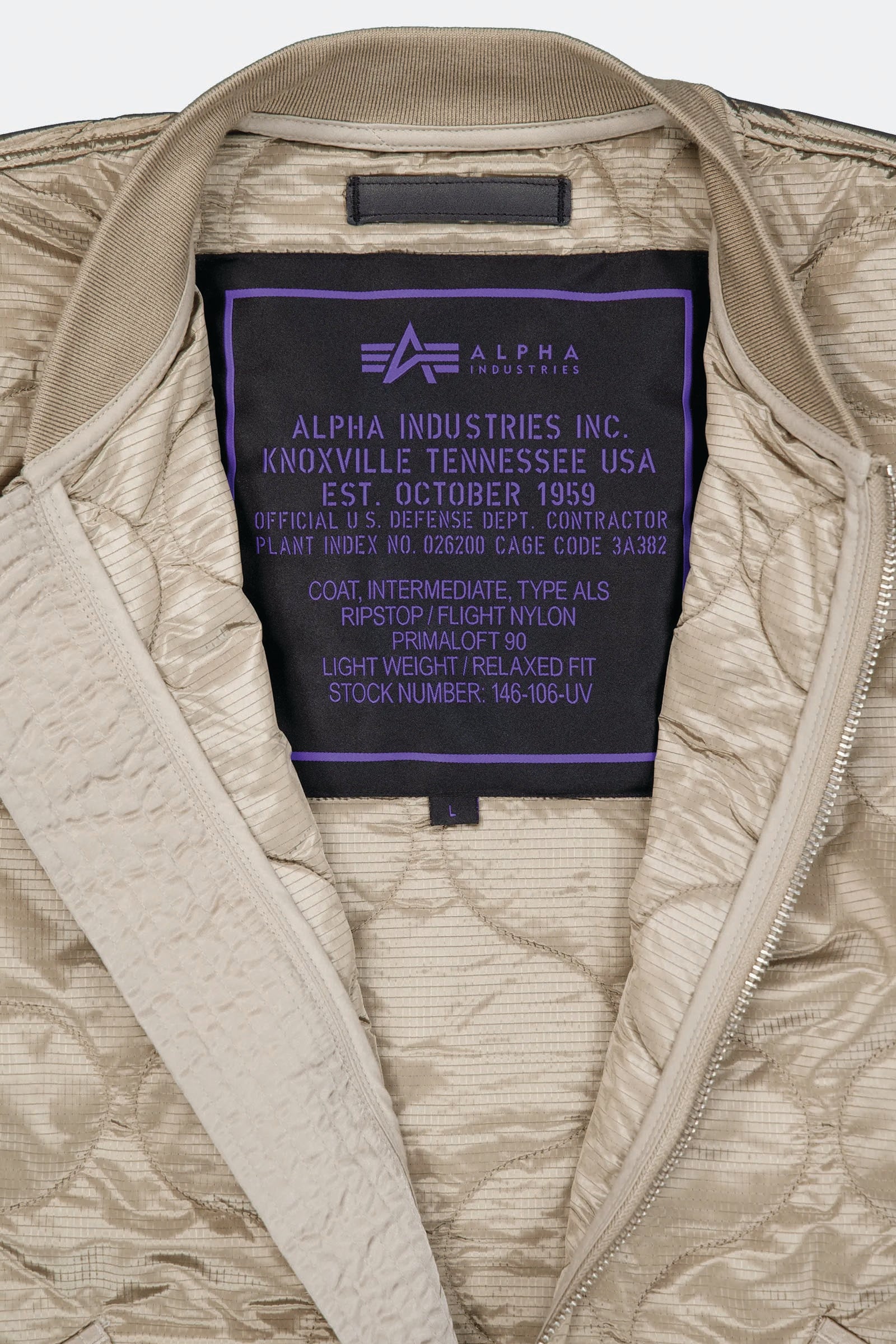  Alpha Industries Als Coat Uv Winter Jacket Marrone Unisex Nocciola - 5