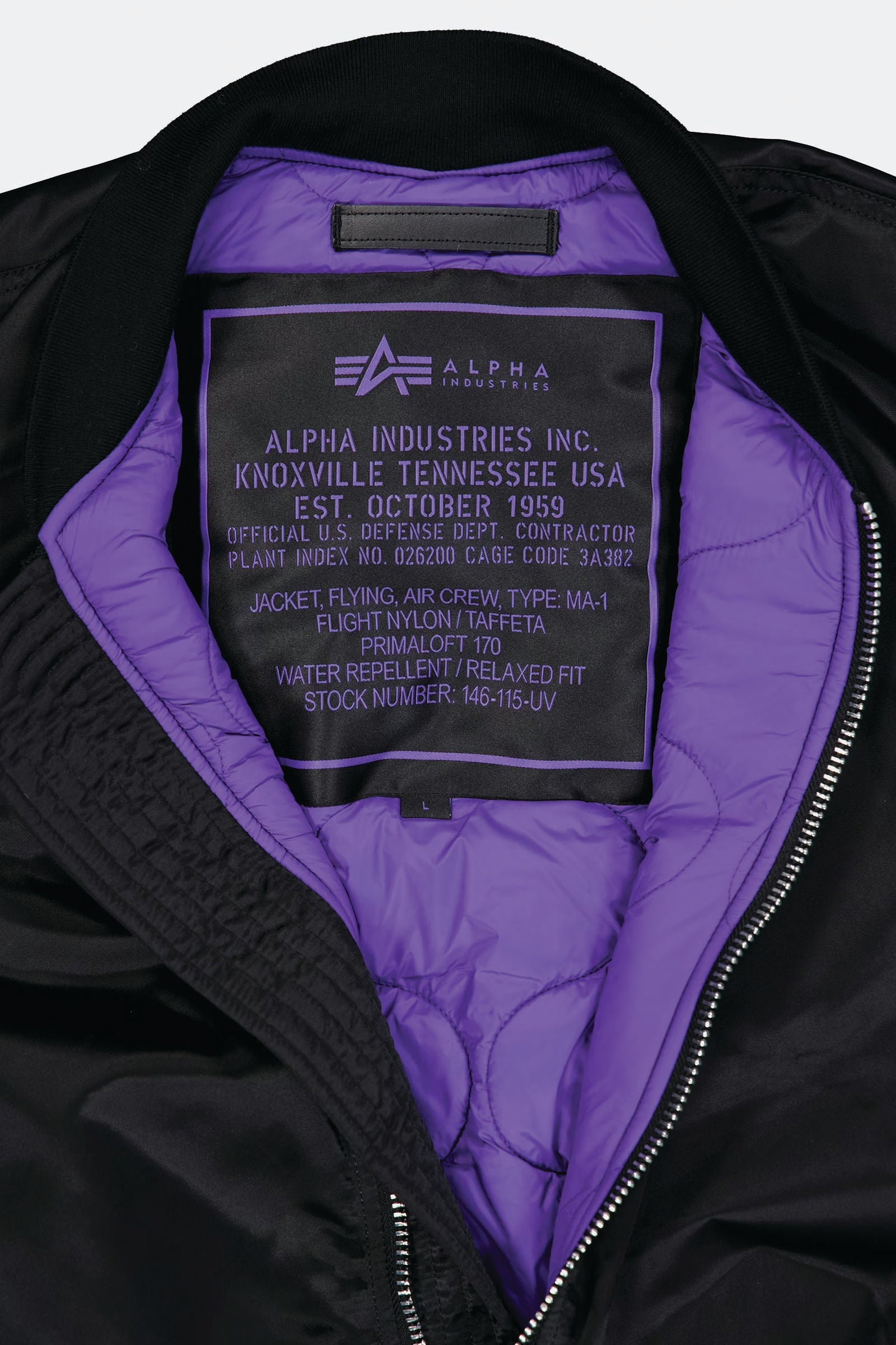  Alpha Industries Ma-1 Uv Bomber Jacket Unisex Nero - 5