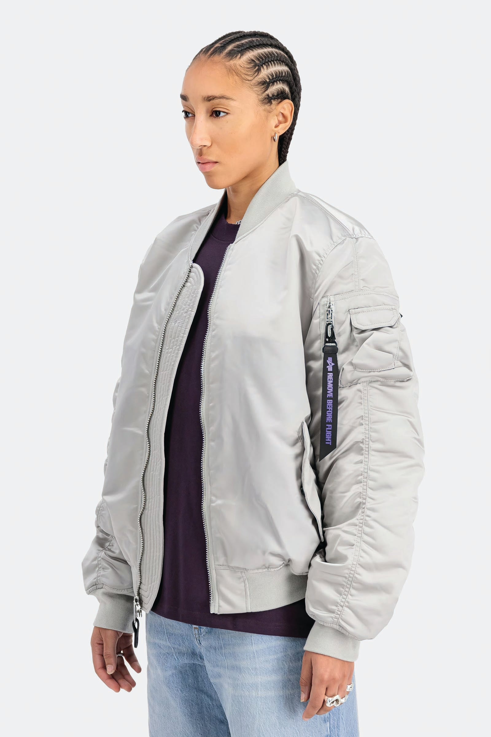  Alpha Industries Ma-1 Uv Bomber Jacket Unisex Grigio - 4