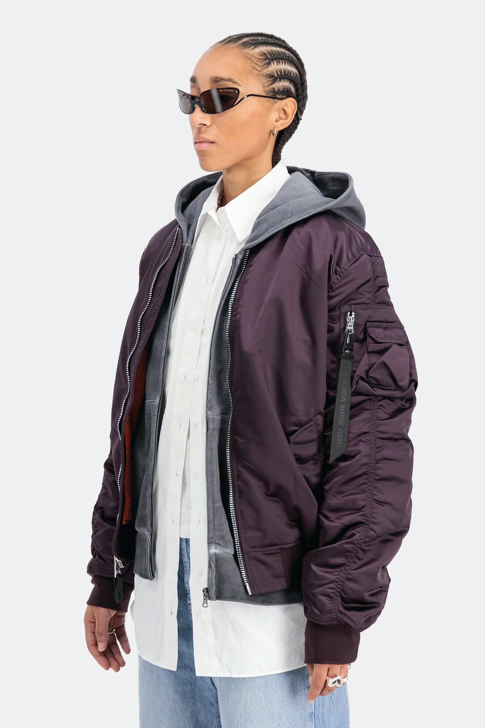  Alpha Industries Ma-1 Uv Bomber Jacket Viola Unisex Bordeaux - 4