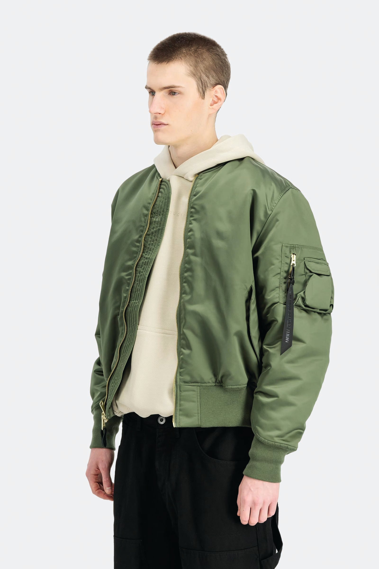  Alpha Industries Ma-1 Base Flight Bomber Jacket Verde Unisex Oliva - 4