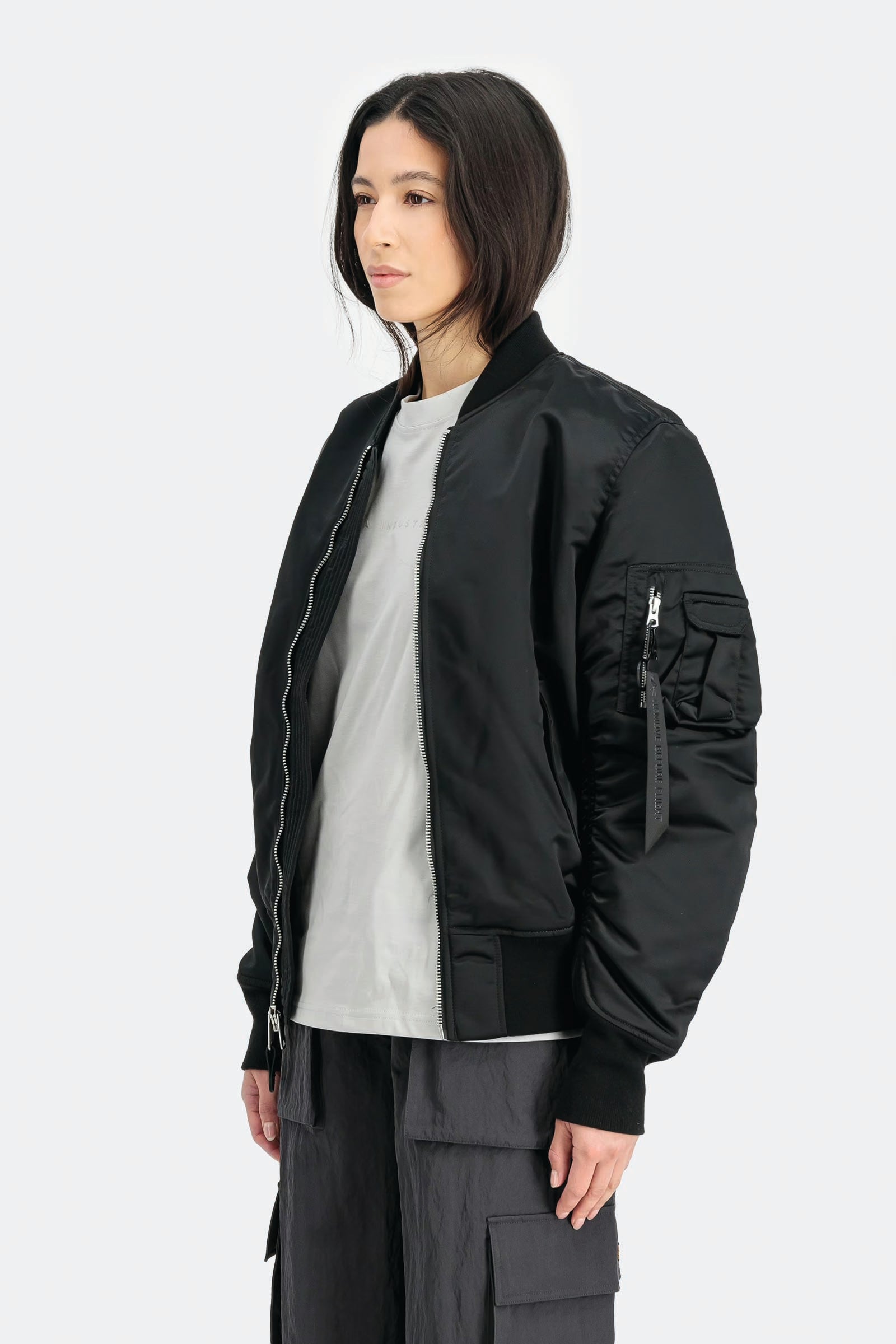  Alpha Industries Ma-1 Base Flight Bomber Jacket Unisex Nero - 4