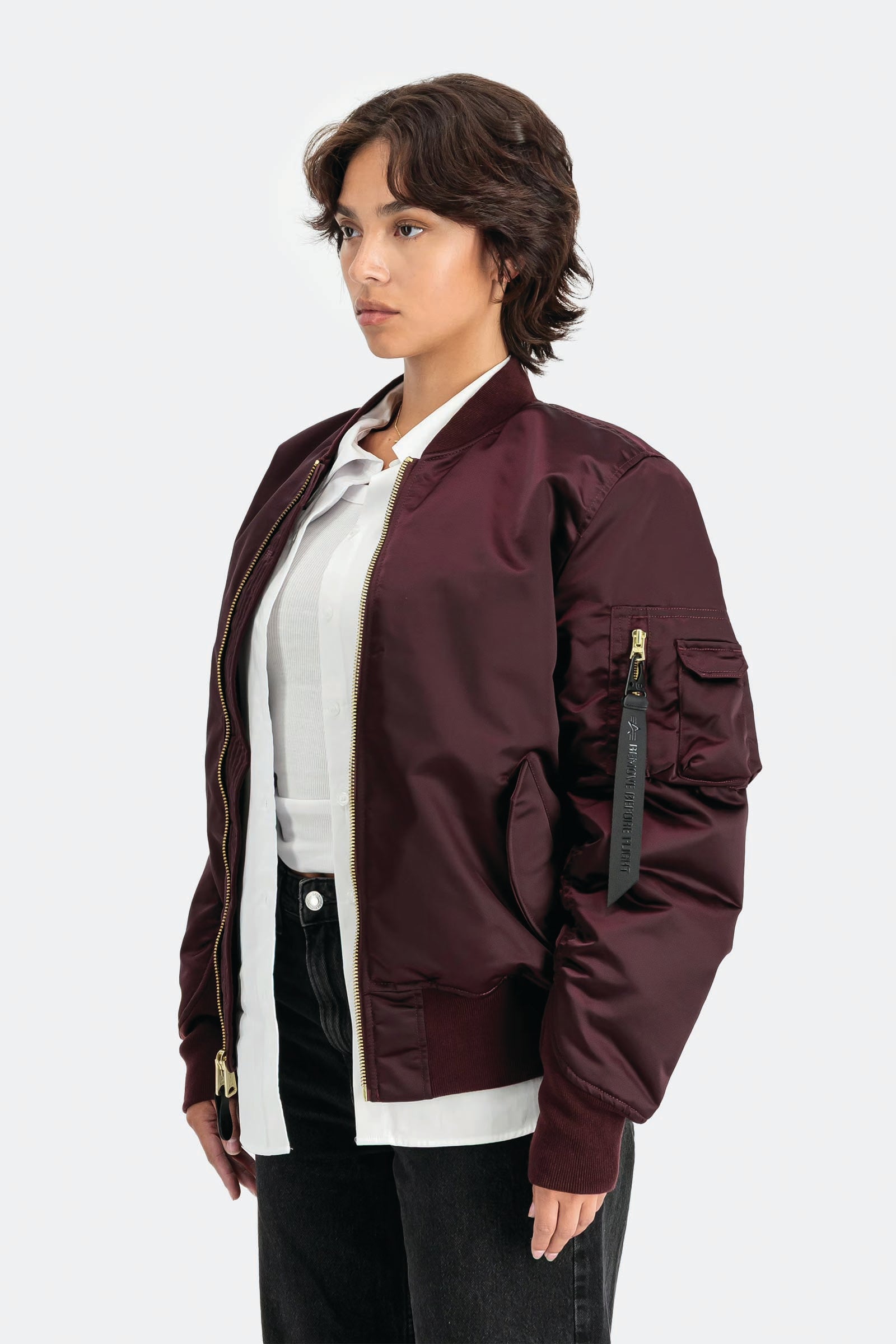  Alpha Industries Ma-1 Base Flight Bomber Jacket Viola Unisex Vinaccio - 4