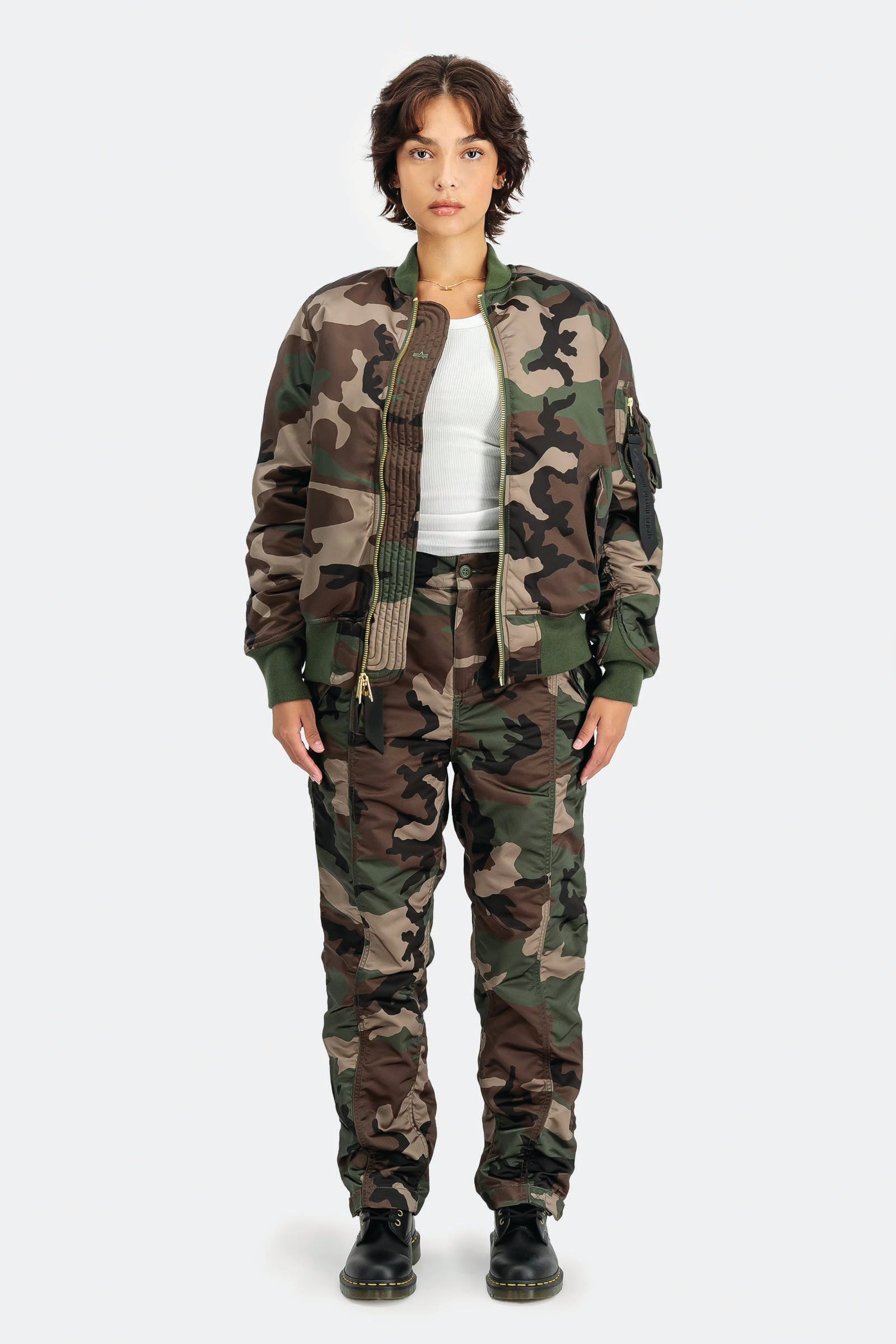  Alpha Industries Ma-1 Base Camo Flight Bomber Jacket Pattern Unisex Mimetico - 2