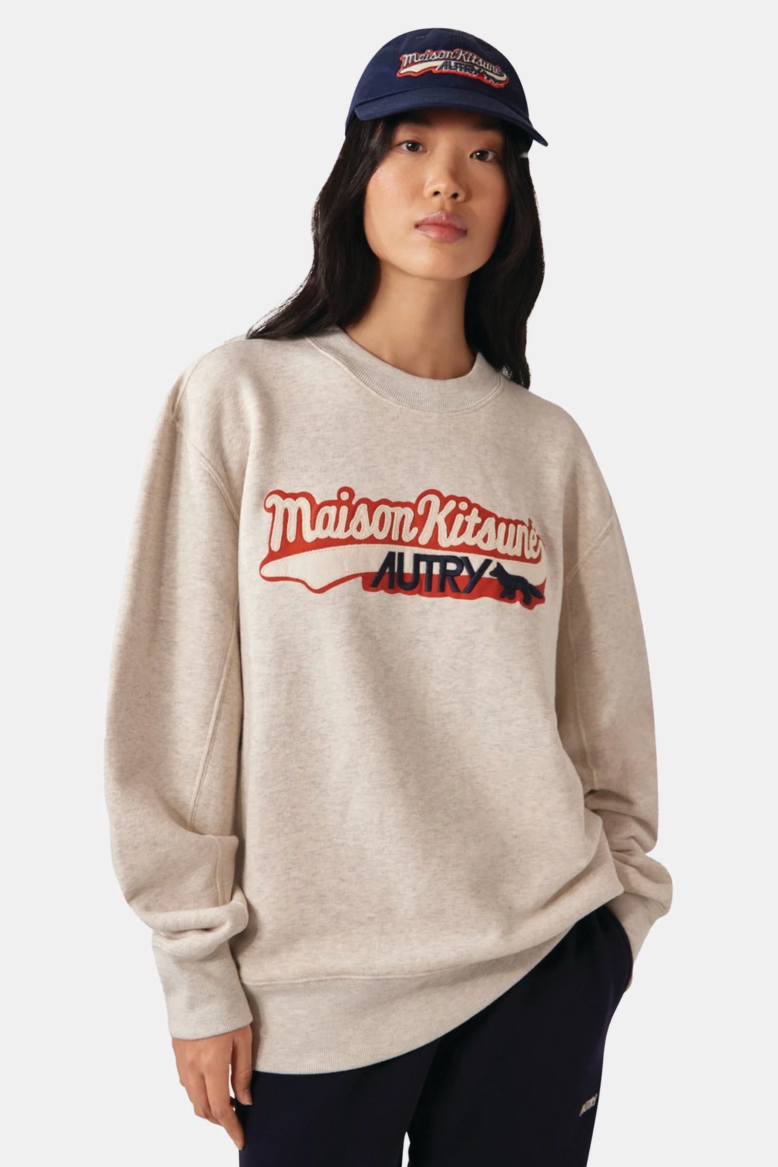  Autry Felpa Logo 'maison Kitsuné' Unisex Grigio - 2