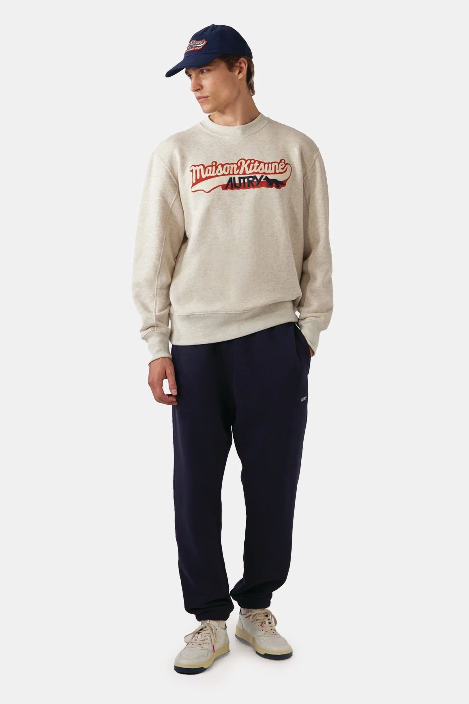  Autry Felpa Logo 'maison Kitsuné' Unisex Grigio - 3