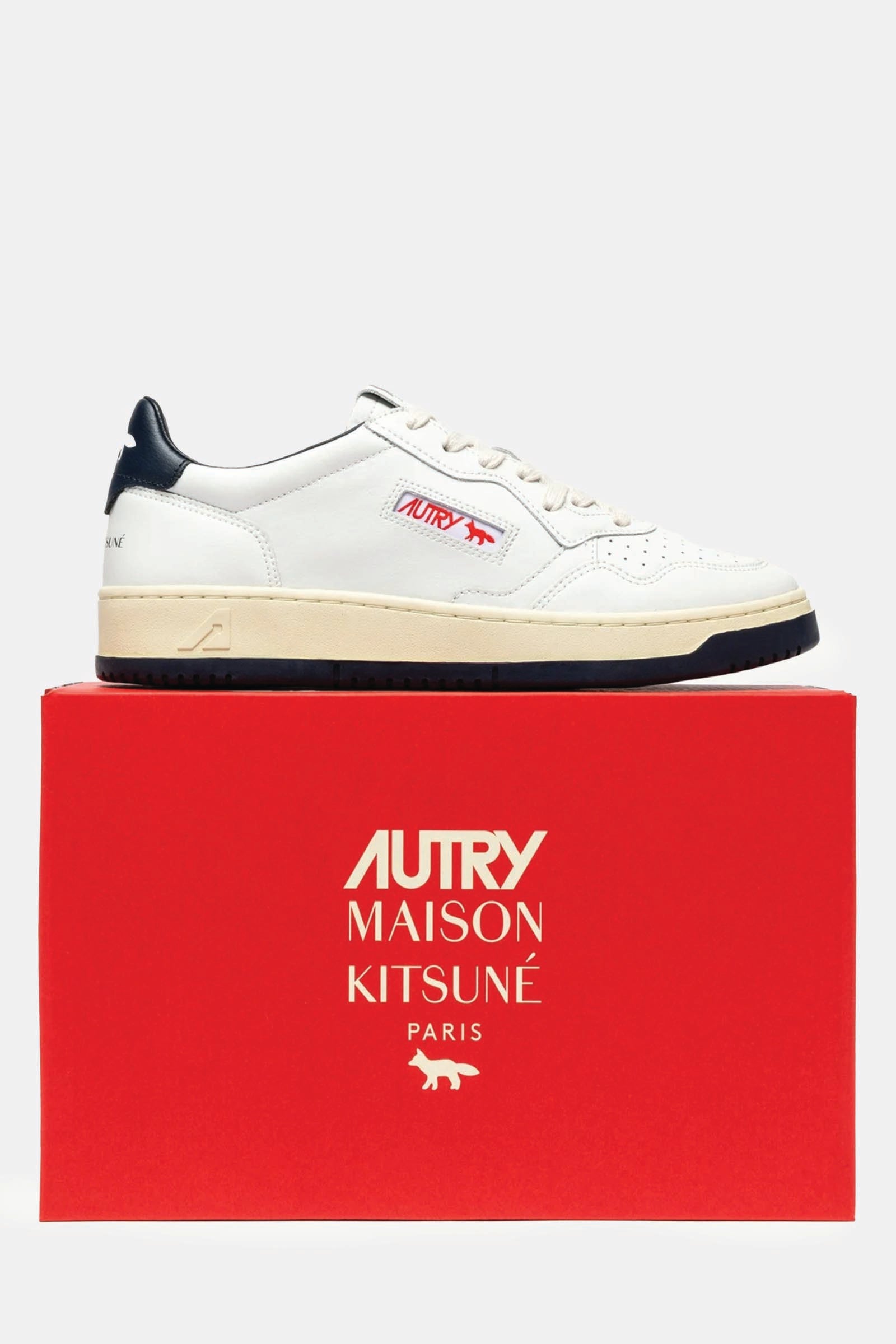  Autry Medalist Low 'maison Kitsuné' Bianco Uomo Bianco Blu - 5