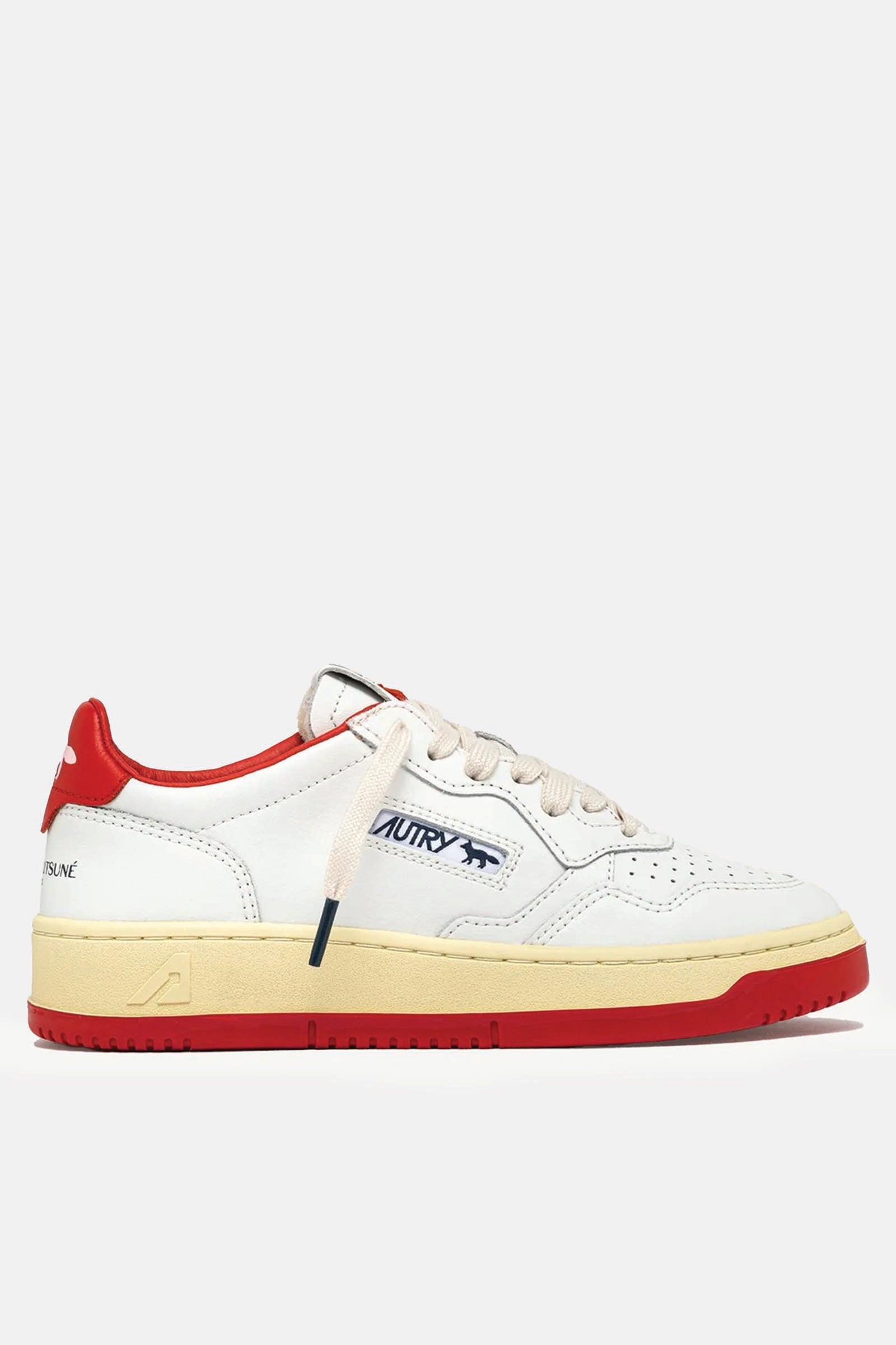  Autry Medalist Low 'maison Kitsuné' Bianco Uomo Bianco Rosso - 1