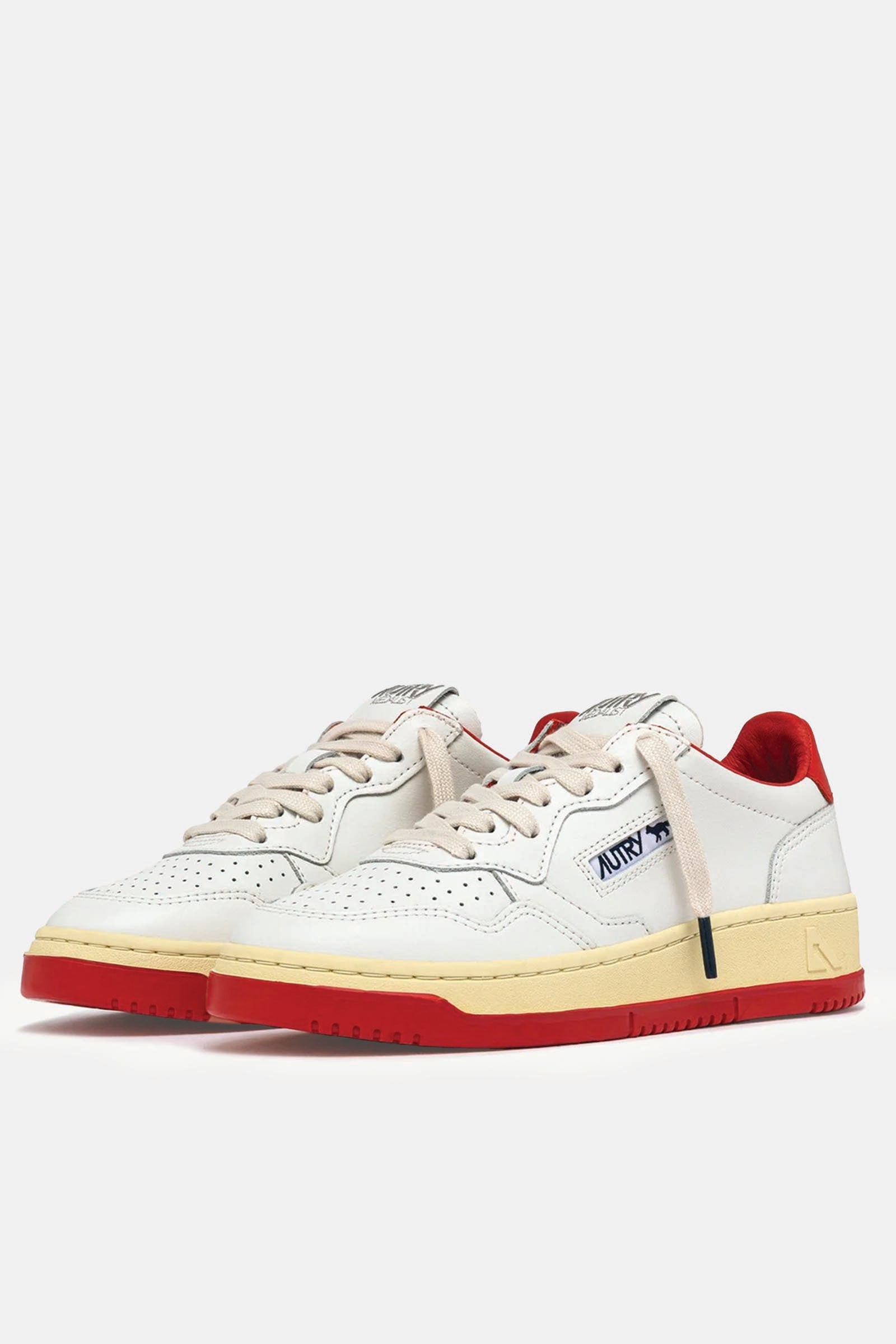  Autry Medalist Low 'maison Kitsuné' Bianco Uomo Bianco Rosso - 2