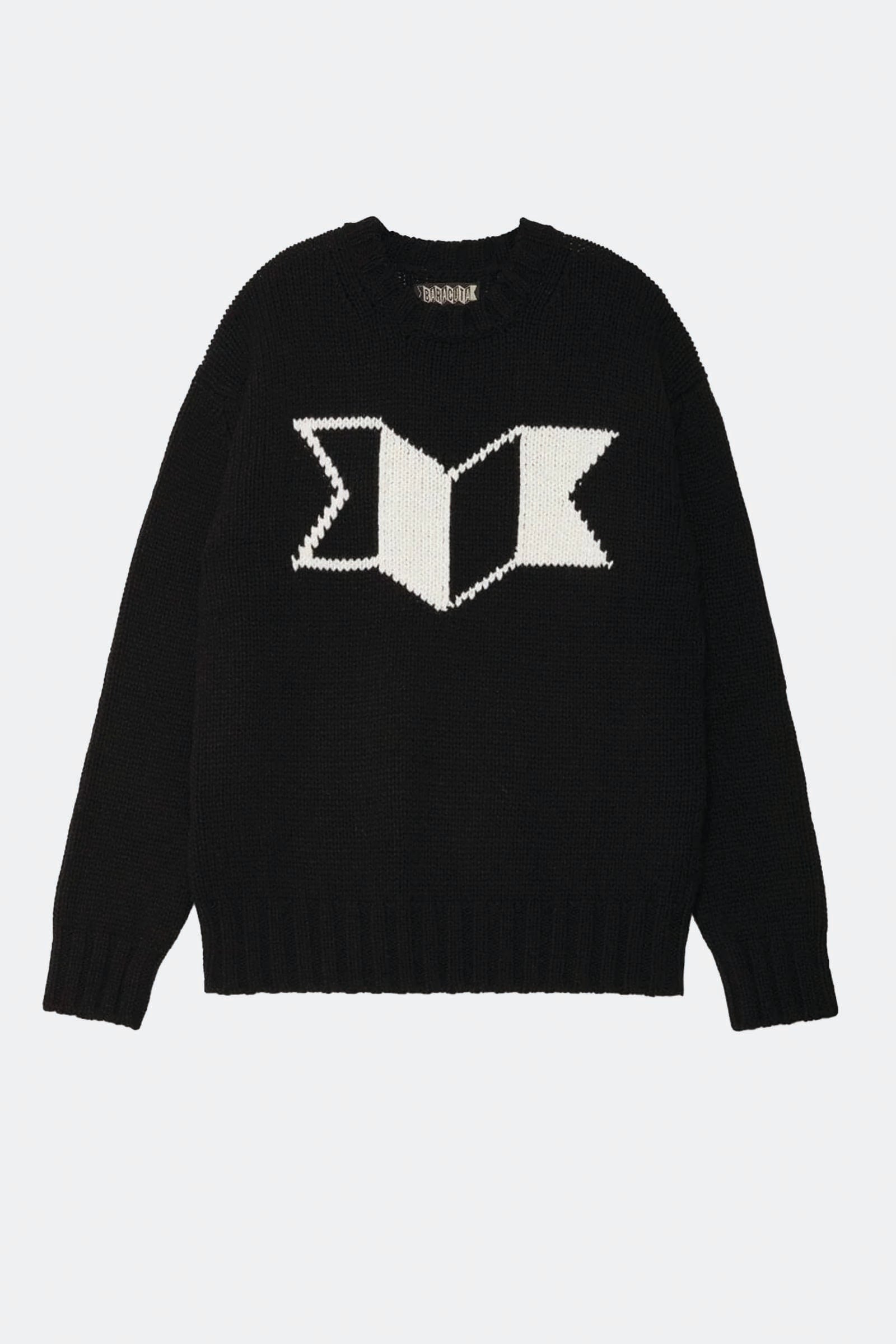  Baracuta Maglia Girocollo Con Logo A Fisarmonica Uomo Nero - 1