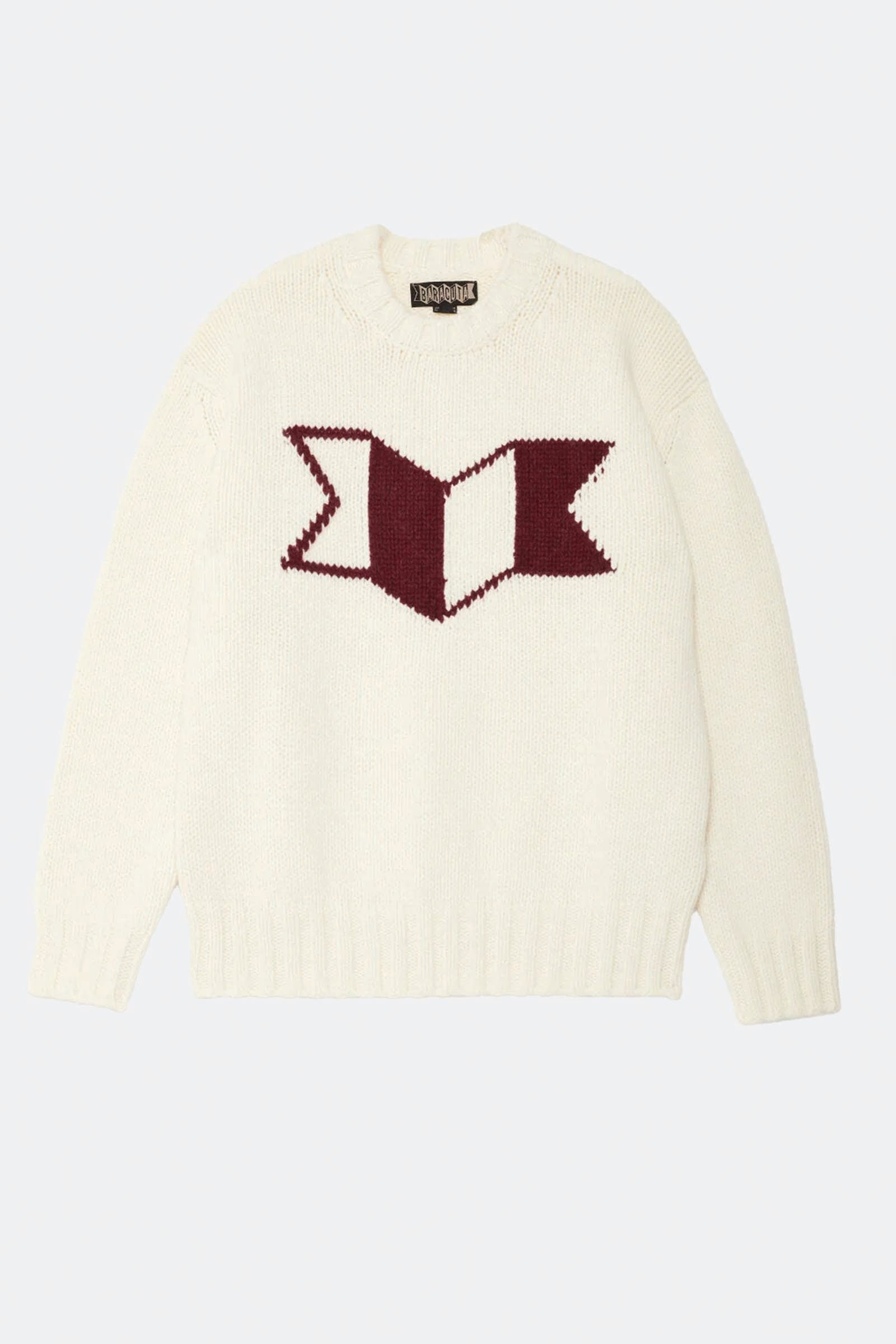  Baracuta Maglia Girocollo Con Logo A Fisarmonica Bianco Uomo Panna - 1