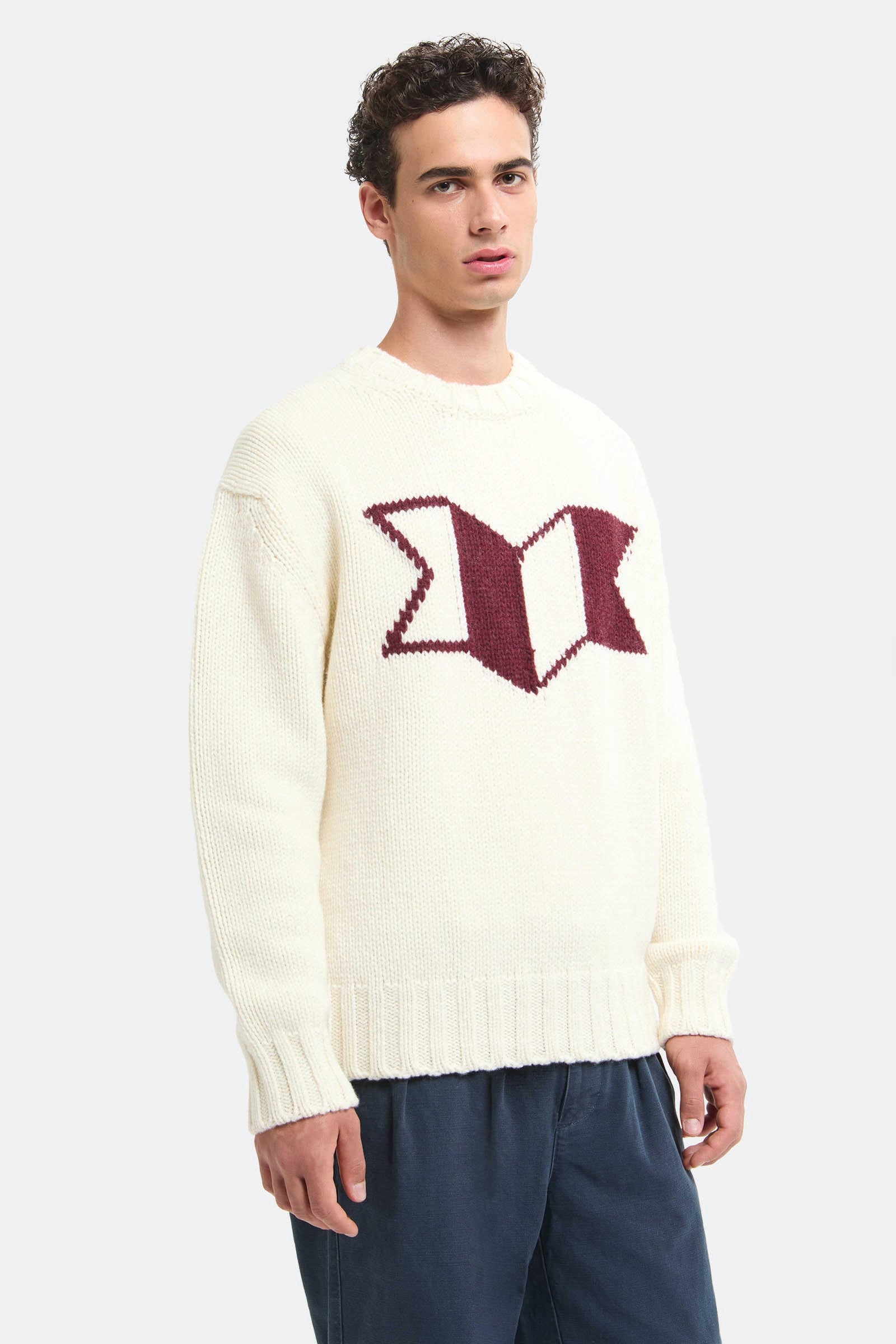  Baracuta Maglia Girocollo Con Logo A Fisarmonica Bianco Uomo Panna - 2