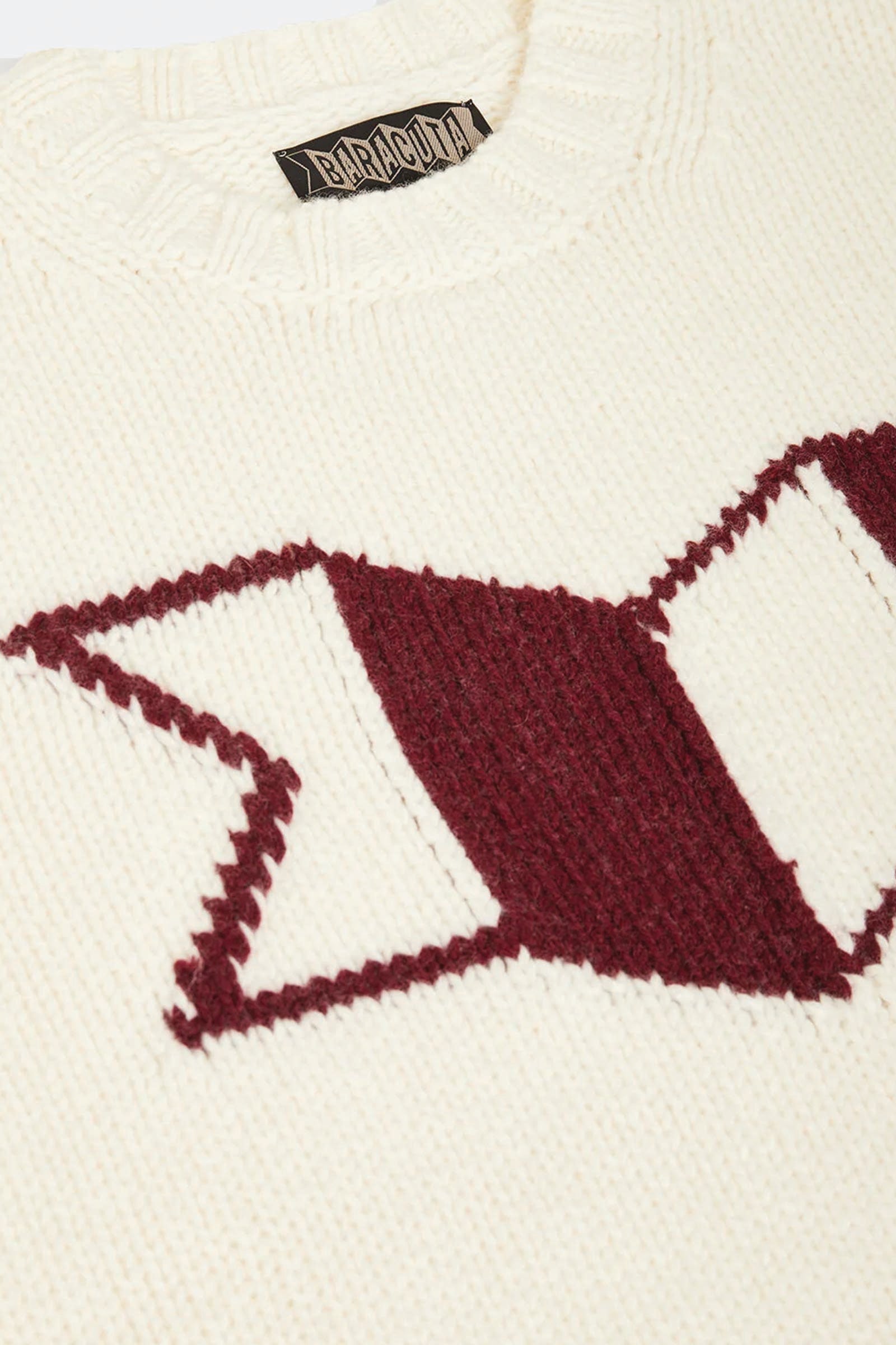  Baracuta Maglia Girocollo Con Logo A Fisarmonica Bianco Uomo Panna - 4