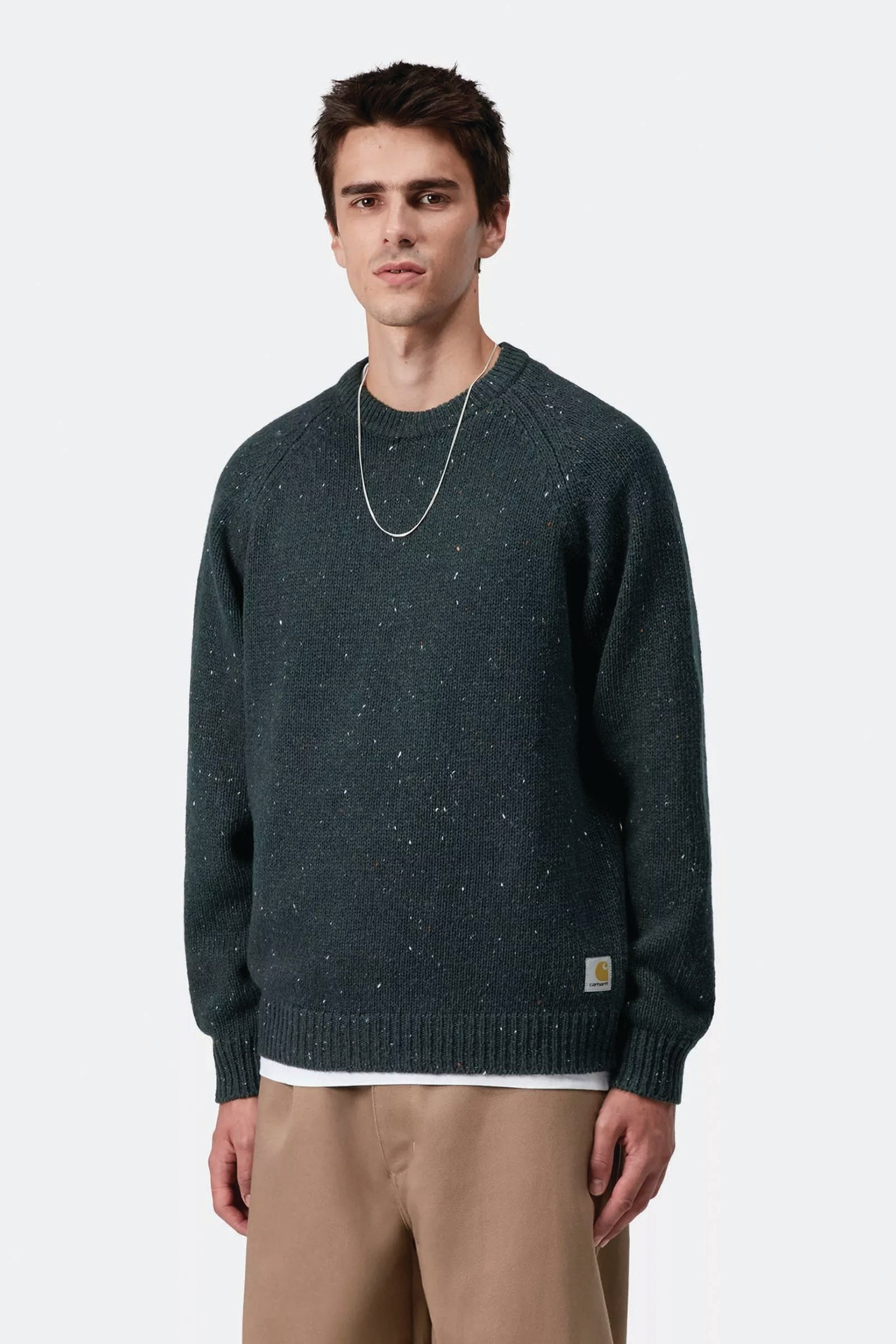  Carhartt Anglistic Sweater Uomo Verde - 2