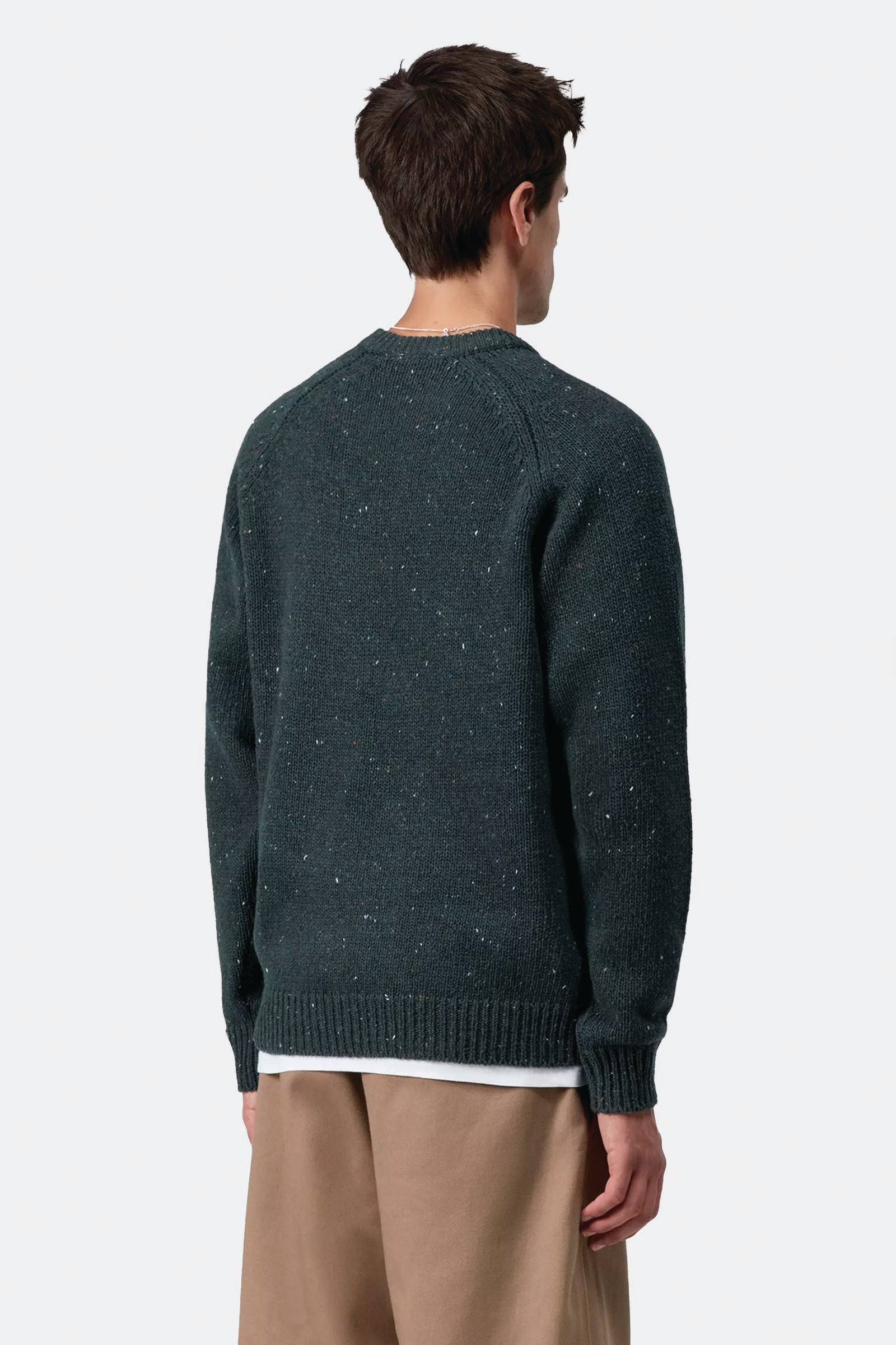  Carhartt Anglistic Sweater Uomo Verde - 3