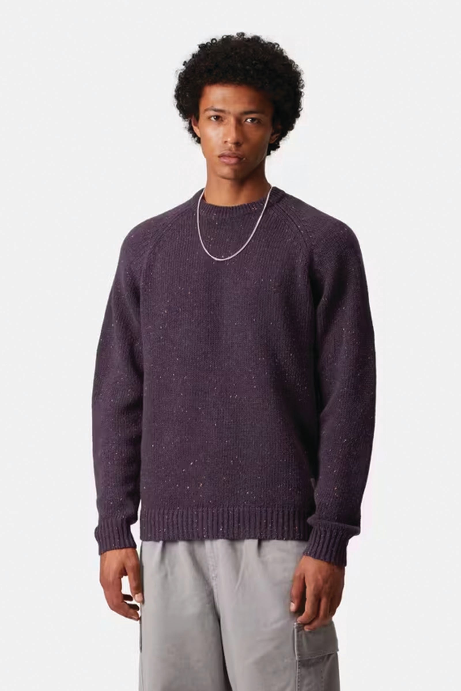  Carhartt Anglistic Sweater Uomo Viola - 2