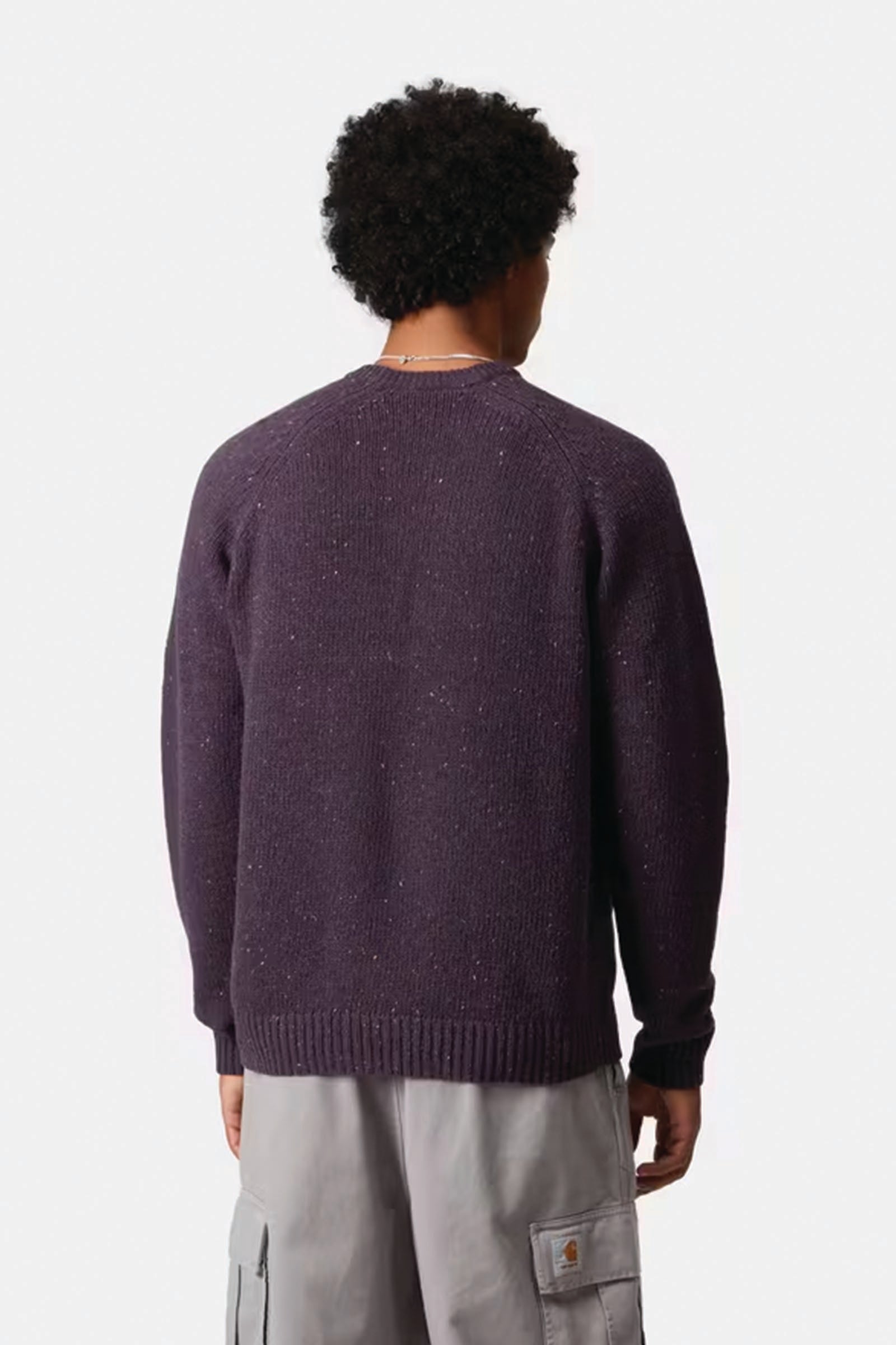  Carhartt Anglistic Sweater Uomo Viola - 3