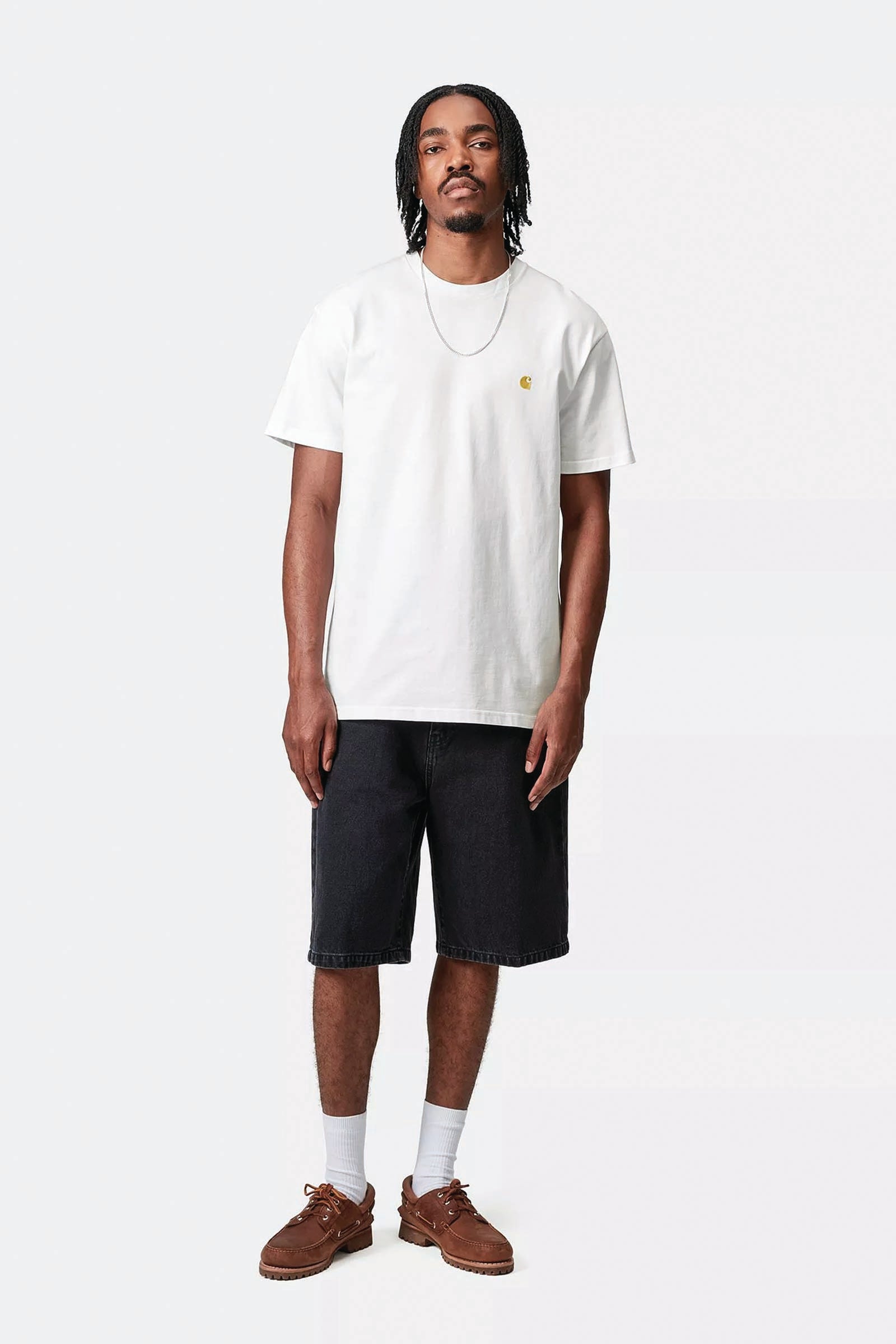  Carhartt S/s Chase T-shirt Bianco Unisex White - 4