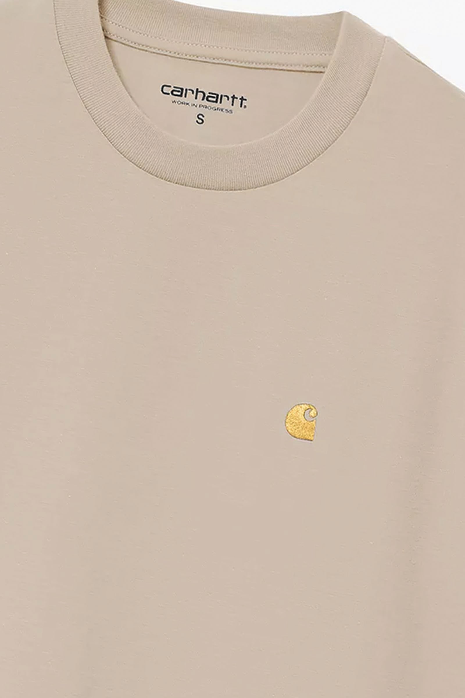  Carhartt S/s Chase T-shirt Marrone Donna Sabbia - 3