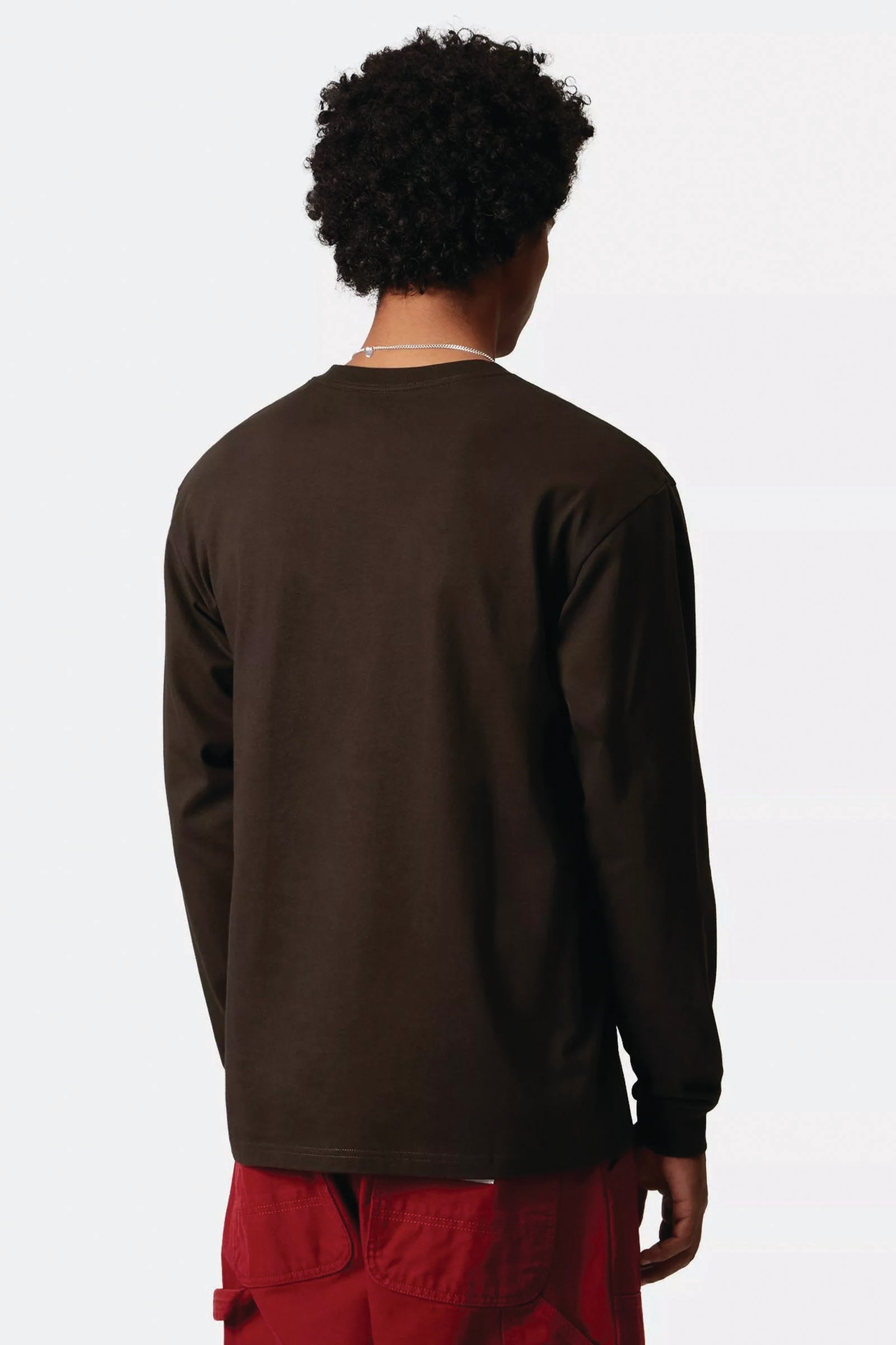  Carhartt L/s Chase T-shirt Marrone Uomo Tabacco - 4