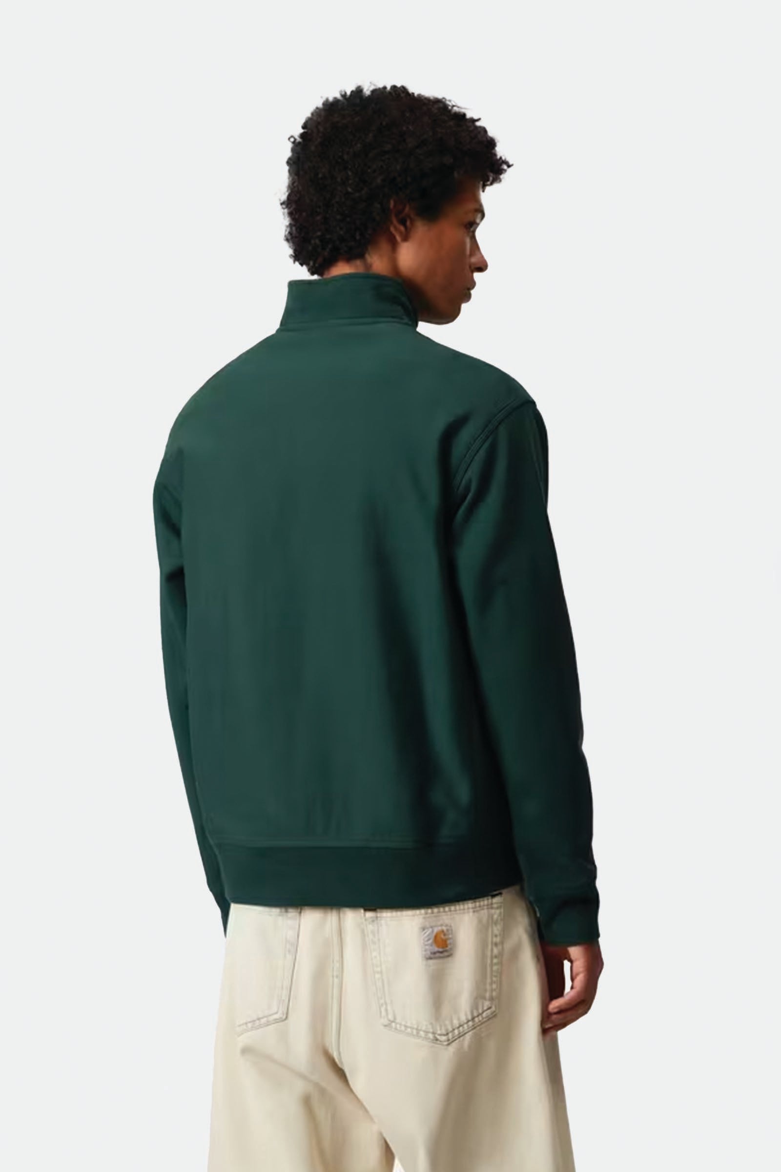 Carhartt Half Zip American Script Sweatshirt Uomo Verde - 3