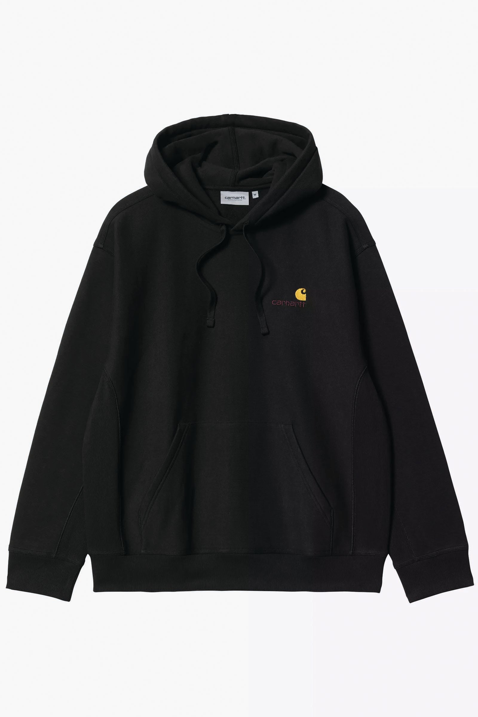  Carhartt Hooded American Script Sweatshirt Uomo Nero - 1