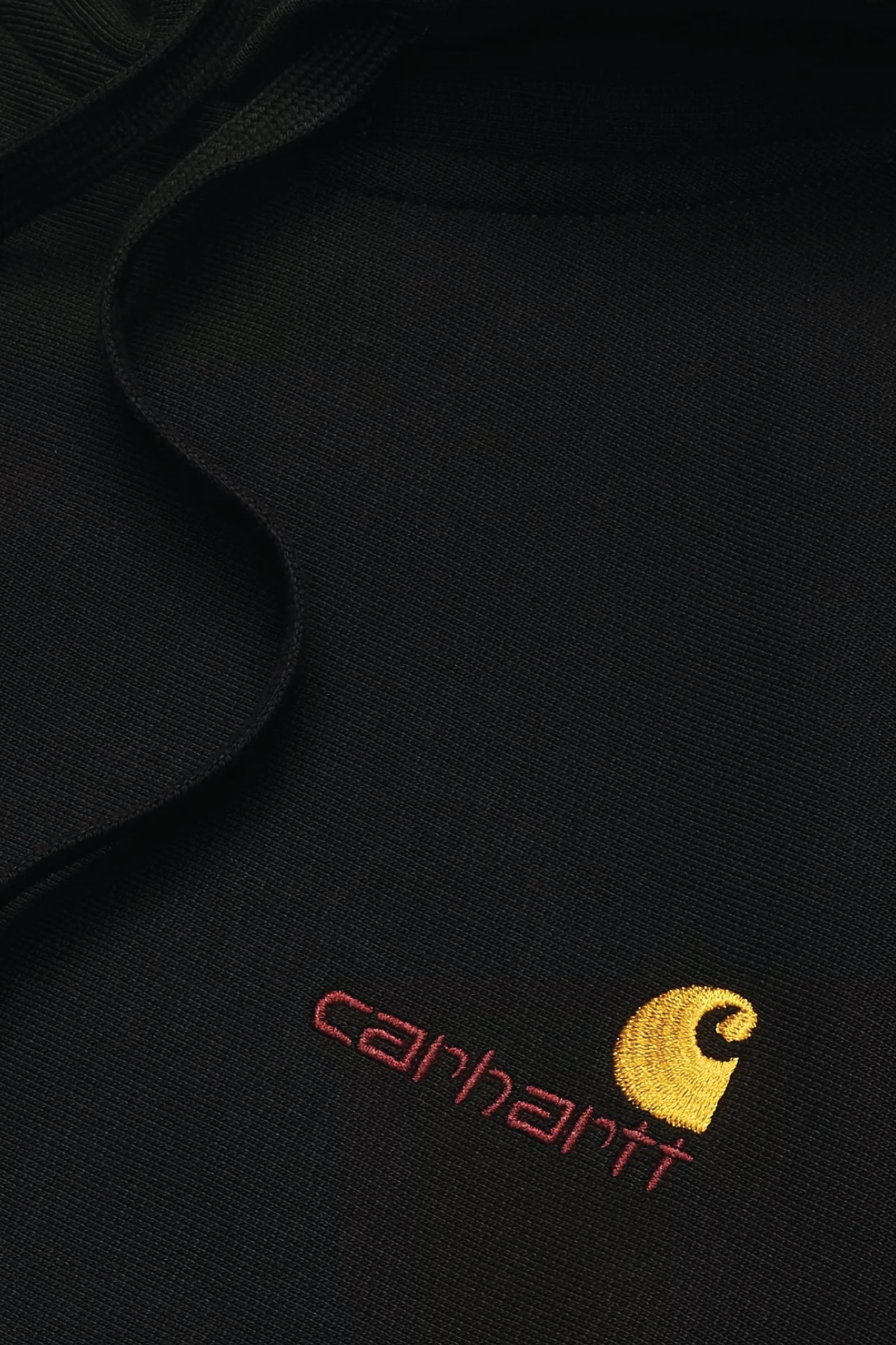  Carhartt Hooded American Script Sweatshirt Uomo Nero - 4