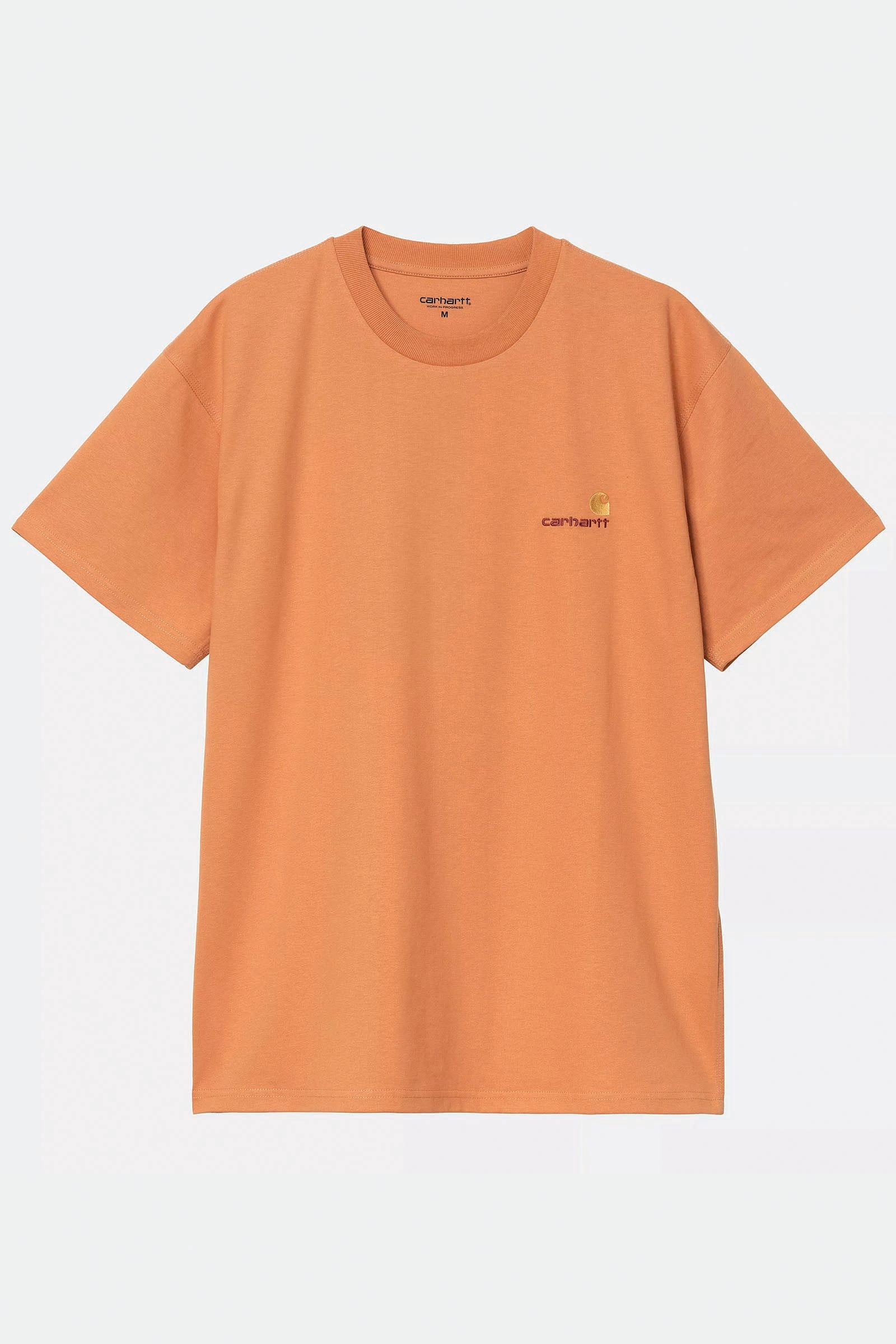  Carhartt S/s American Script T-shirt Ne Uomo Arancio - 1