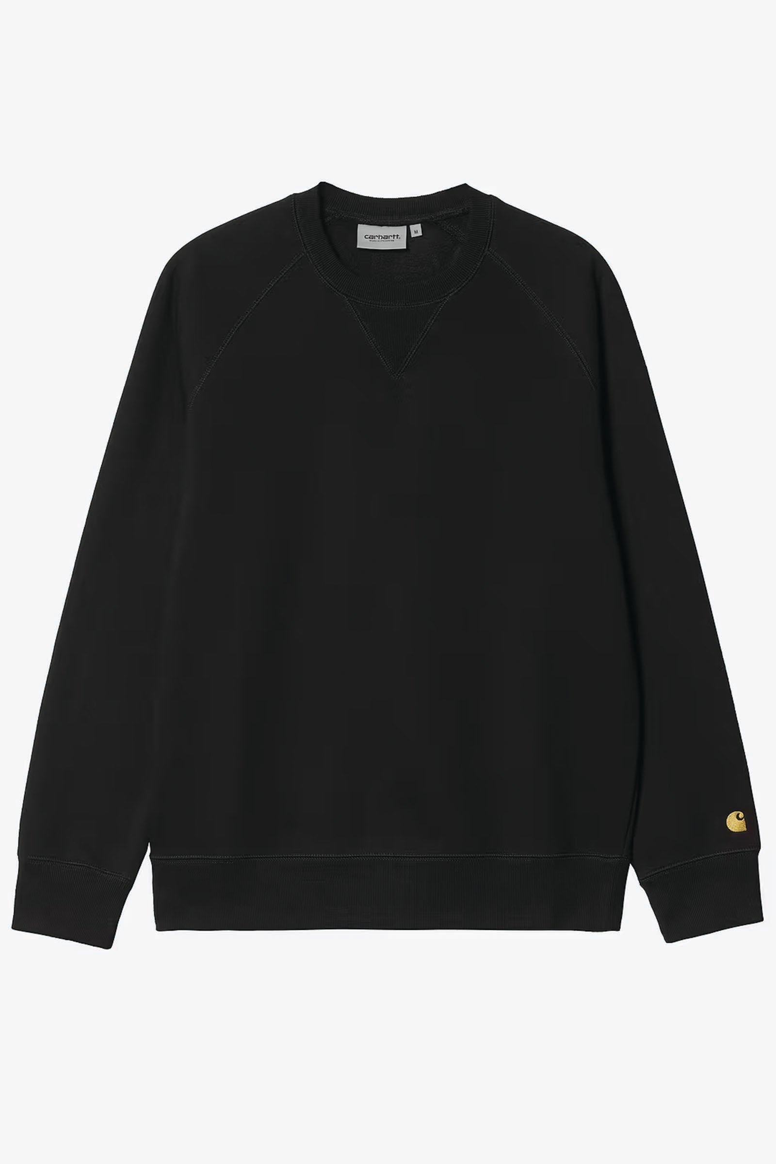  Carhartt Chase Sweatshirt Nero Uomo Black Gold - 1