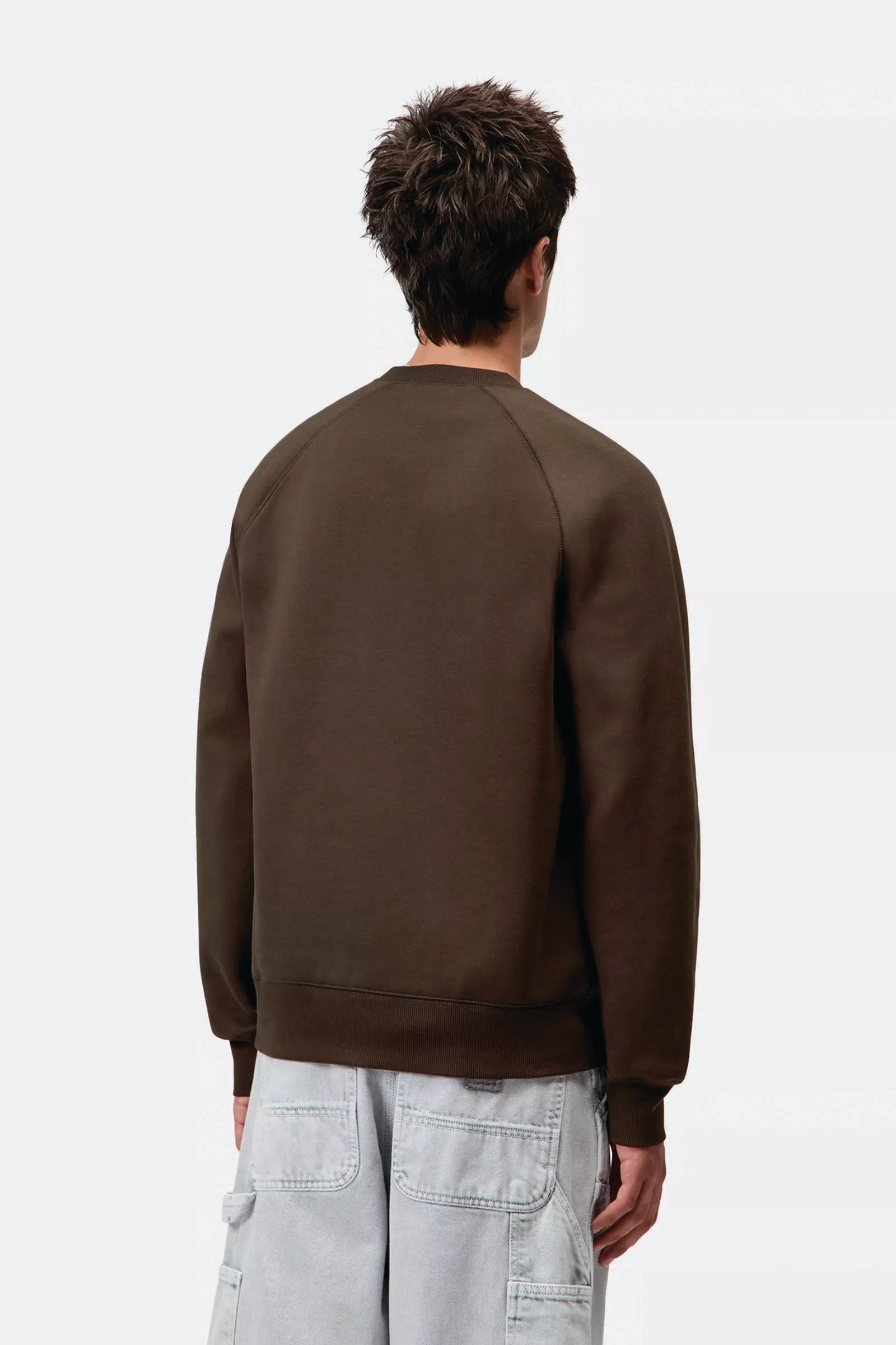  Carhartt Chase Sweatshirt Marrone Uomo Tabacco - 4