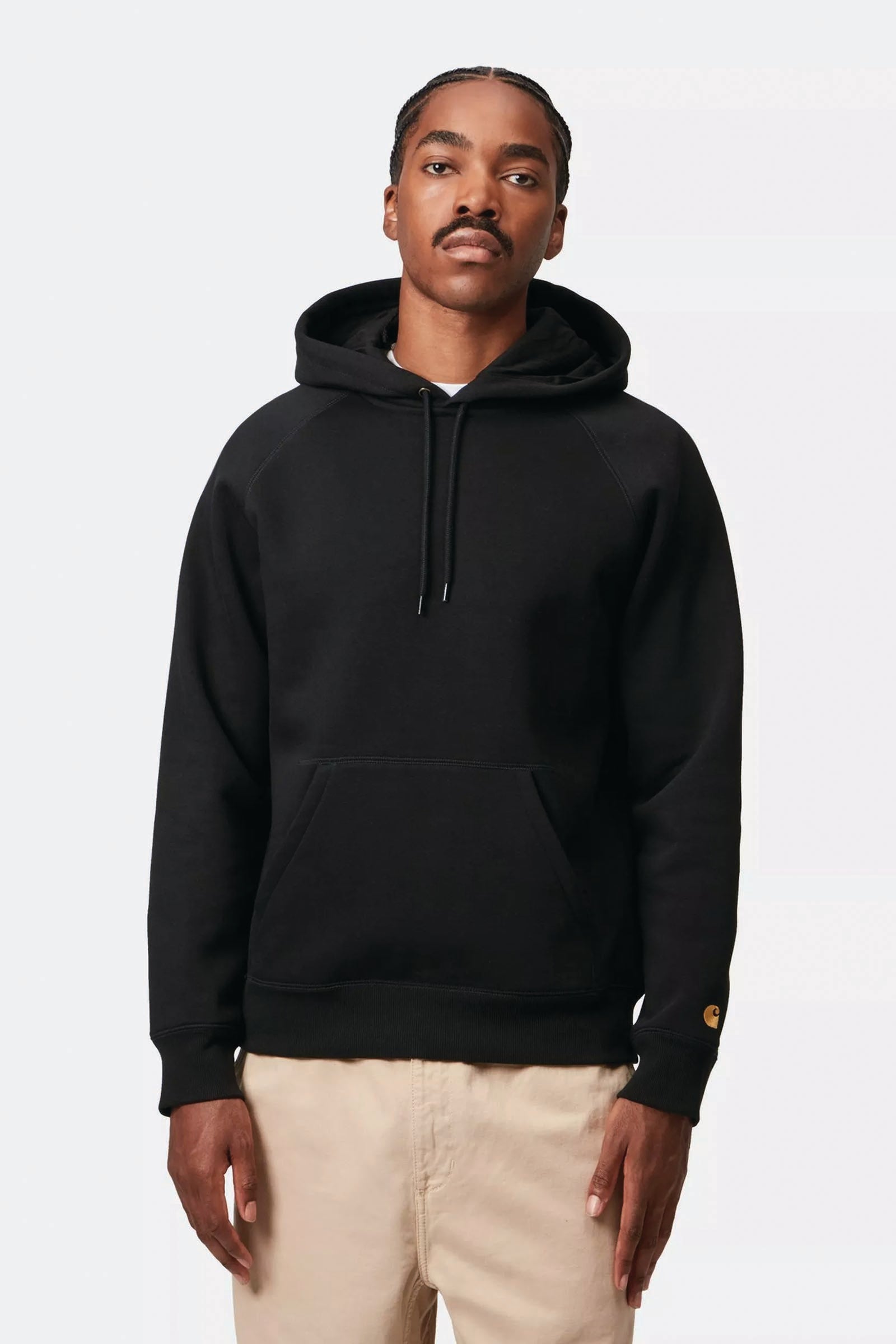  Carhartt Hooded Chase Sweatshirt Nero Uomo Black - 2