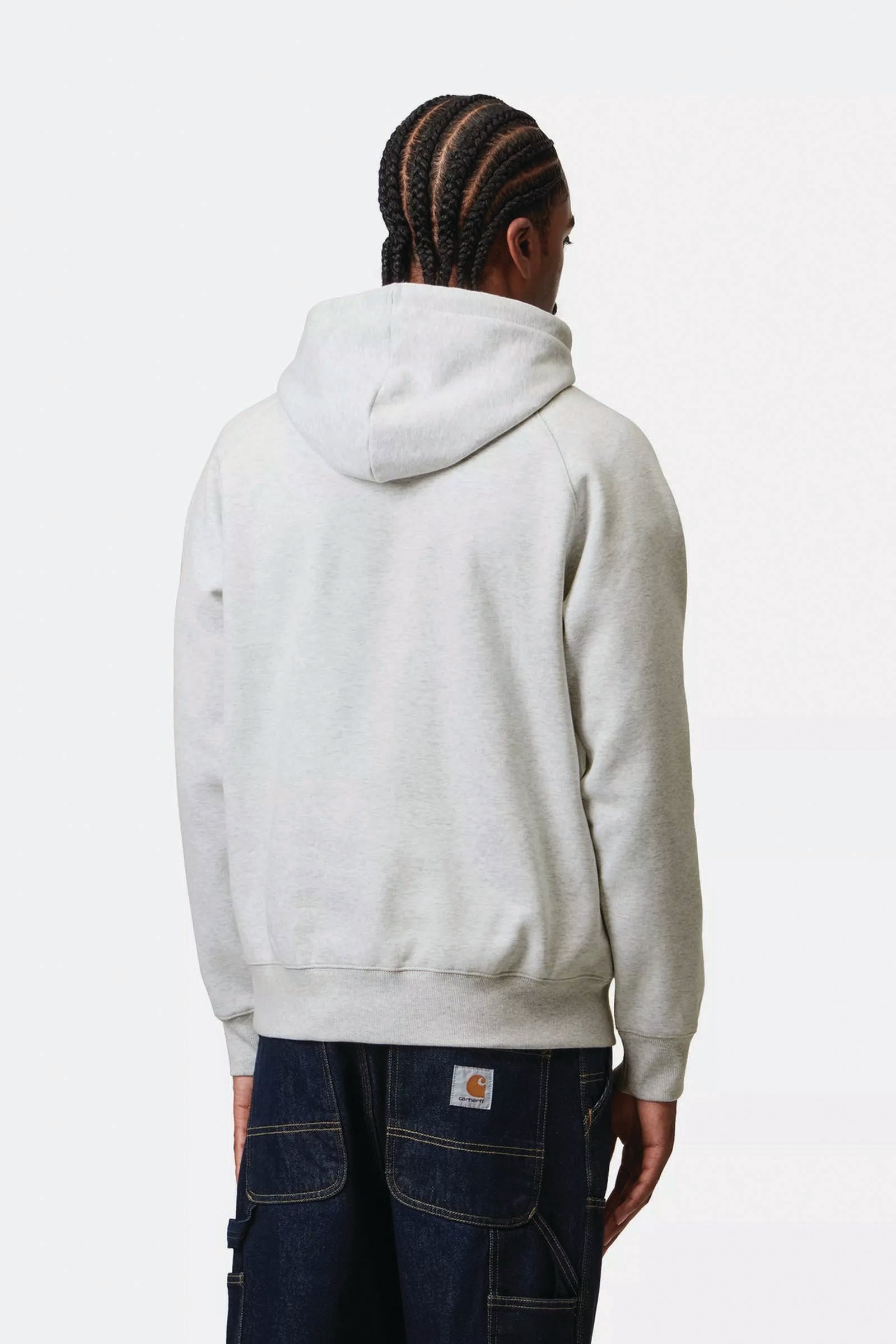  Carhartt Hooded Chase Sweatshirt Grigio Unisex Grigio Chiaro - 4