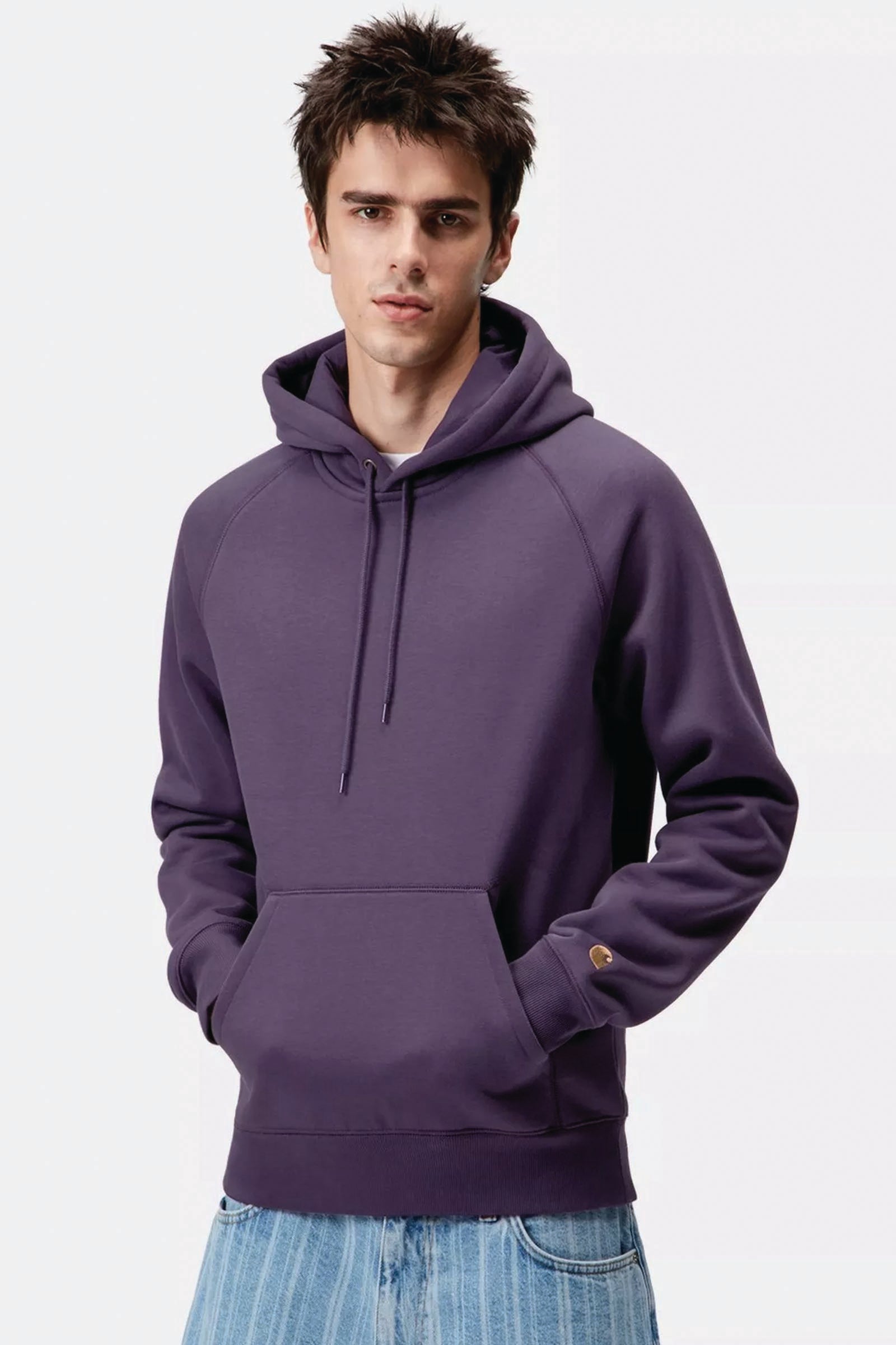  Carhartt Hooded Chase Sweatshirt Uomo Viola - 3