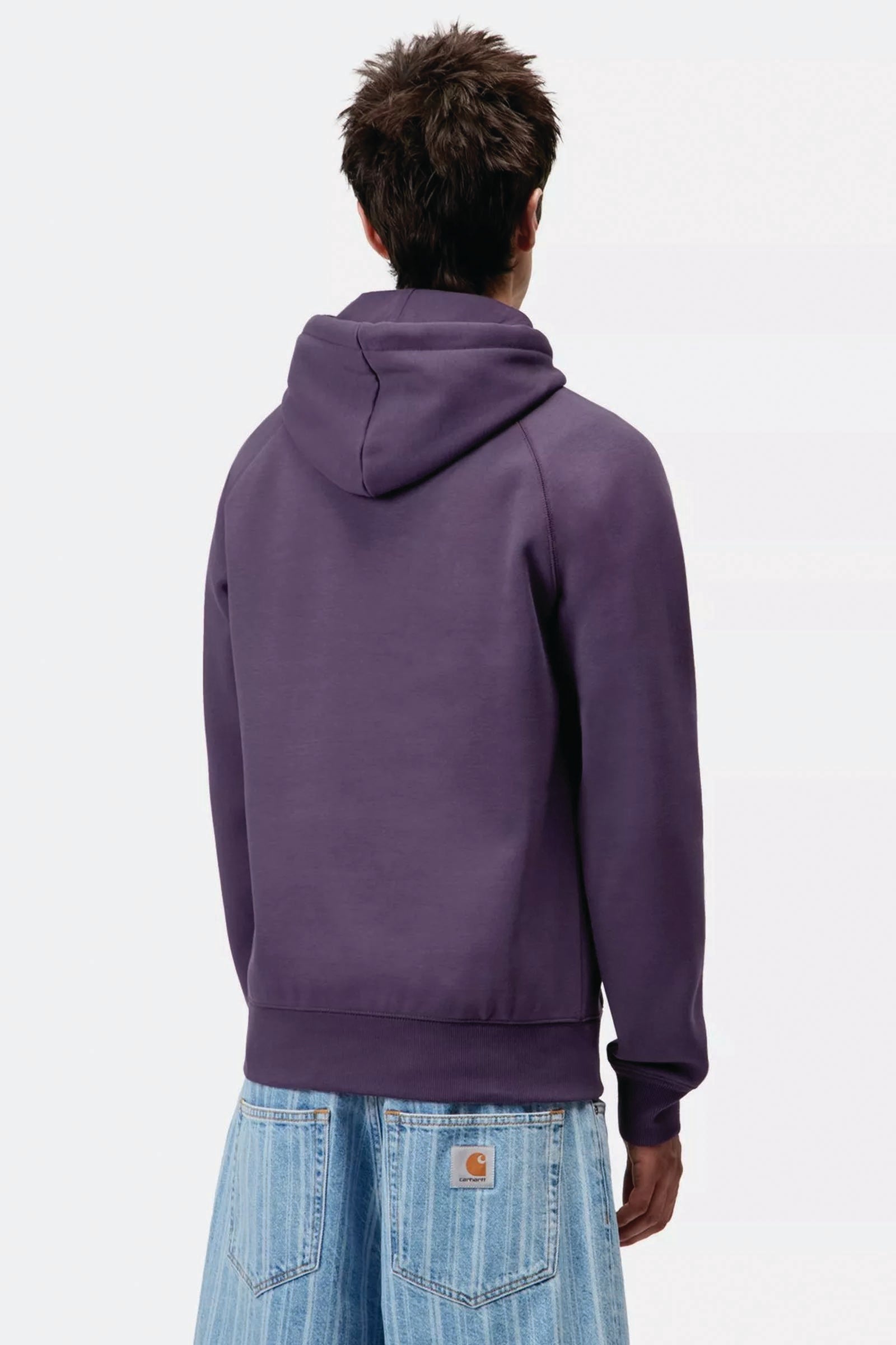  Carhartt Hooded Chase Sweatshirt Uomo Viola - 4