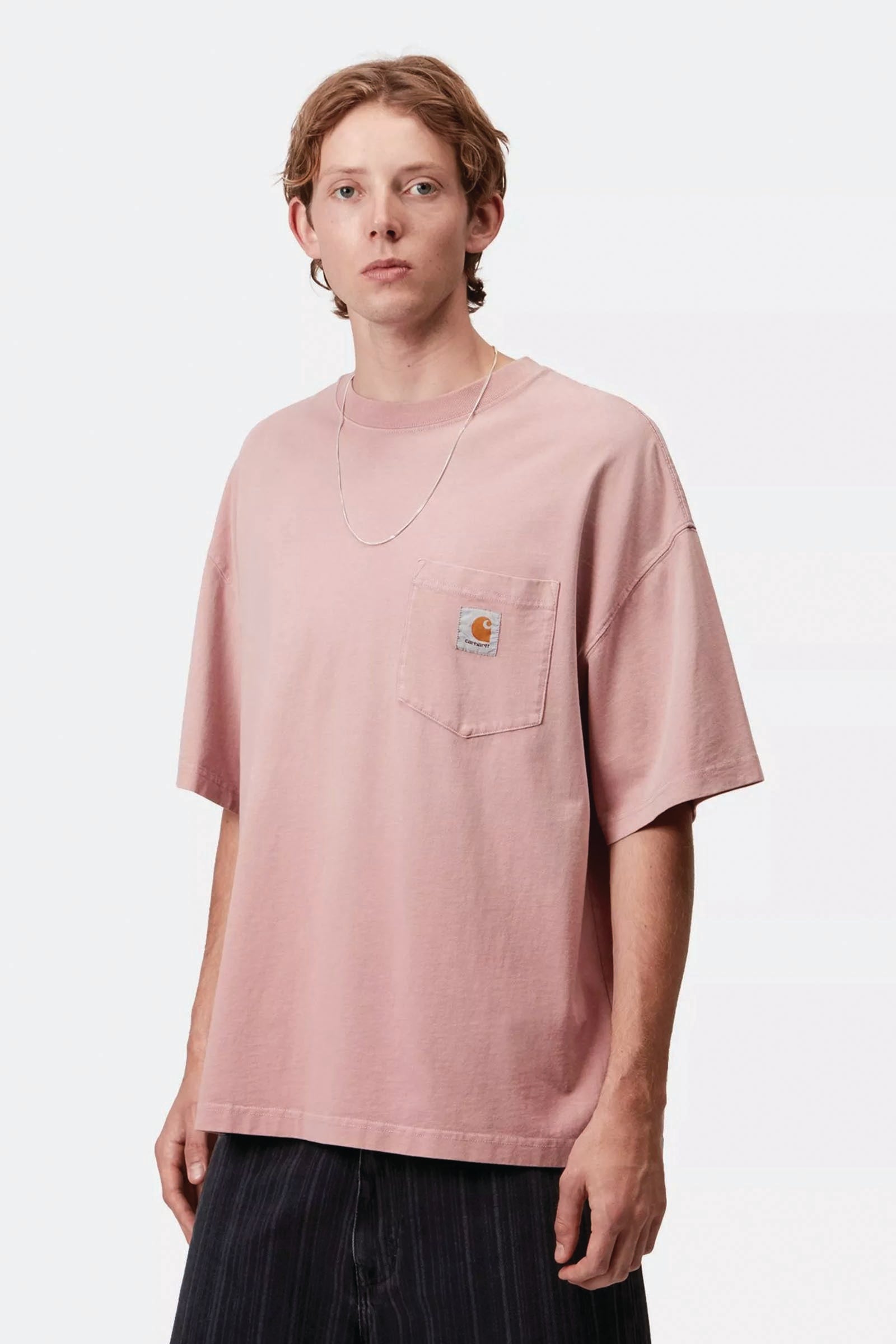  Carhartt S/s Hudson Pocket T-shirt Uomo Rosa - 3