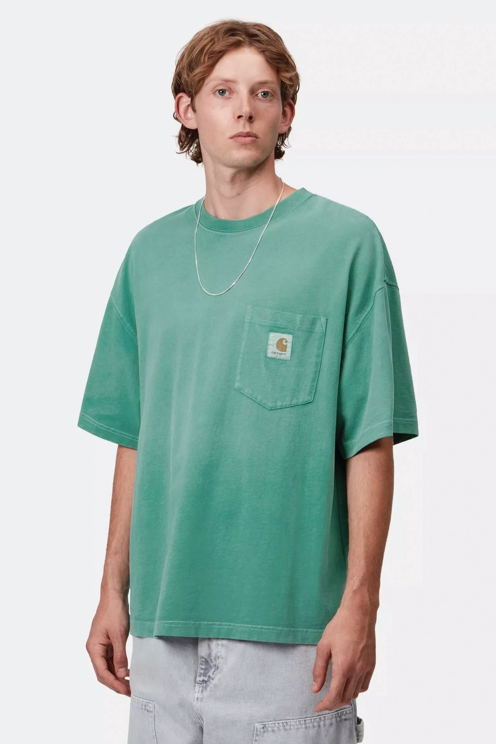  Carhartt S/s Hudson Pocket T-shirt Uomo Verde - 3