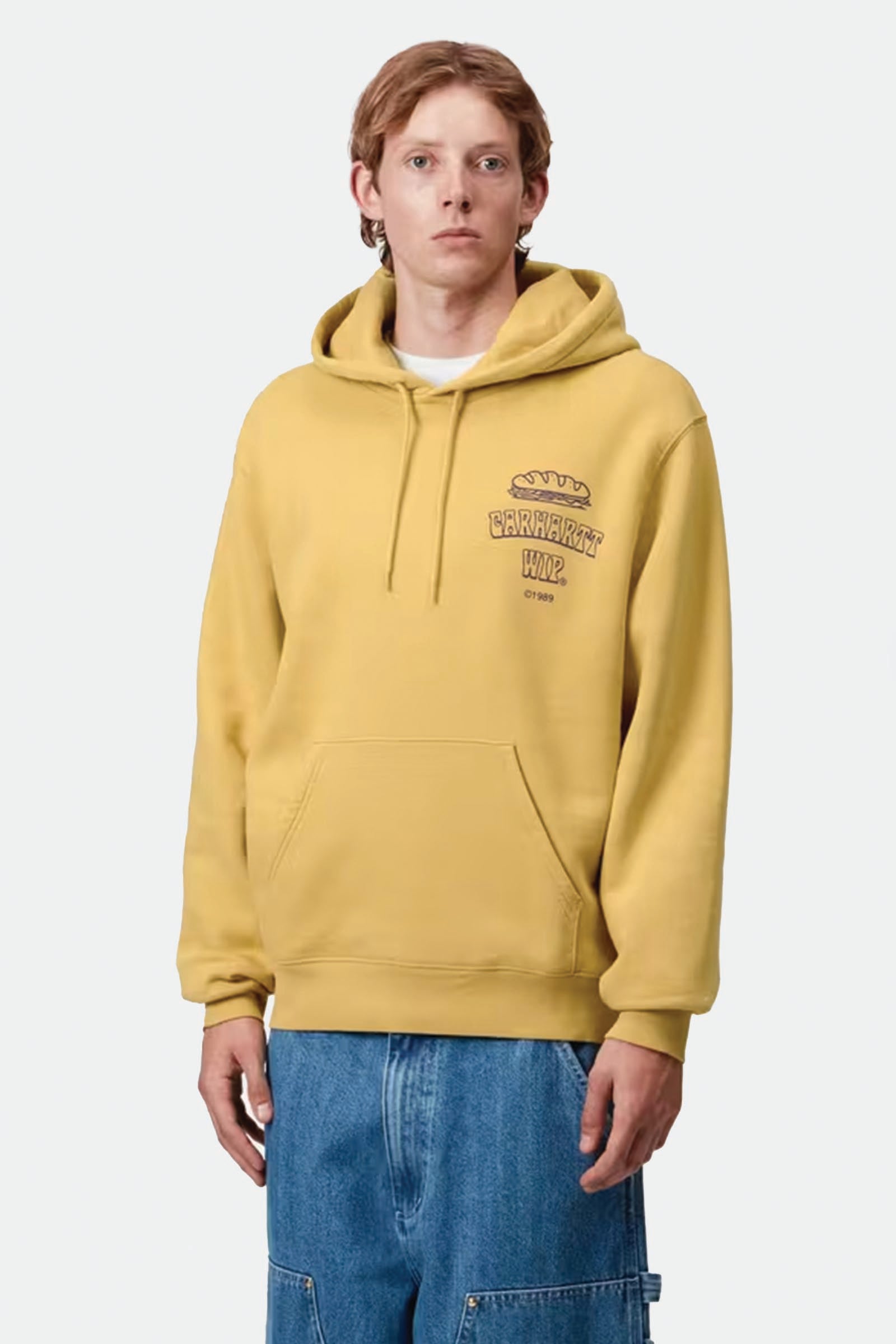 Carhartt Hooded Sandwich Sweatshirt Giallo Uomo Gialla - 2