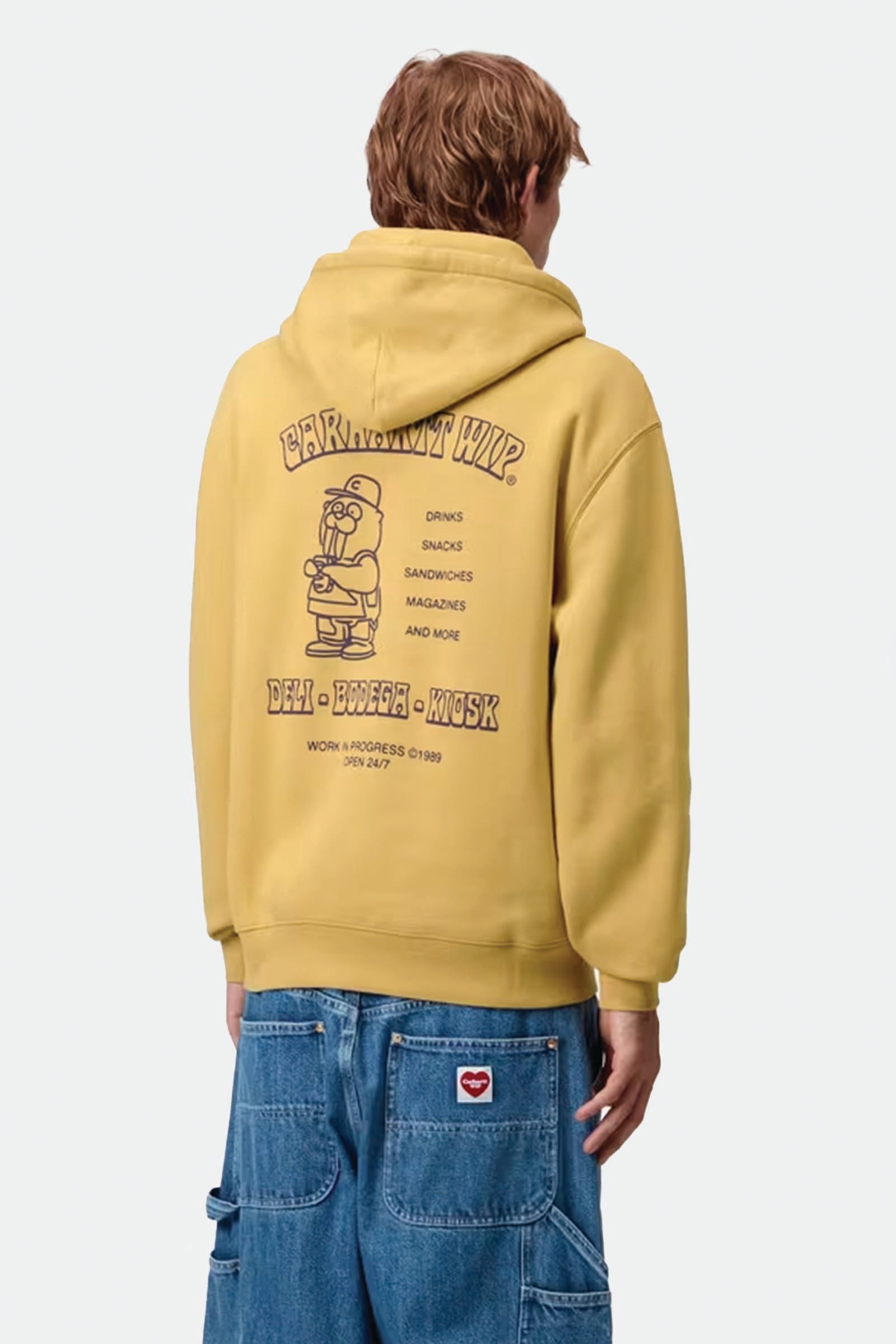  Carhartt Hooded Sandwich Sweatshirt Giallo Uomo Gialla - 3