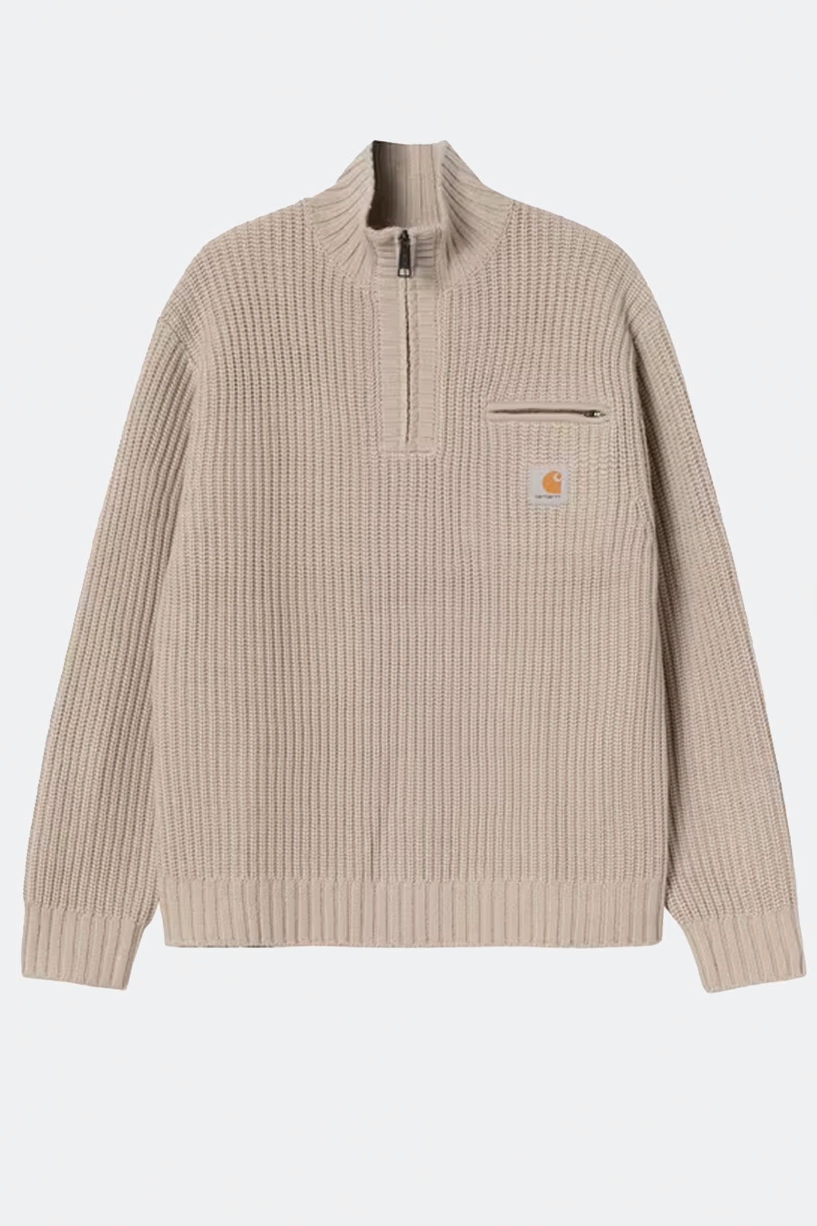  Carhartt Detroit Half Zip Sweater Uomo Beige - 1