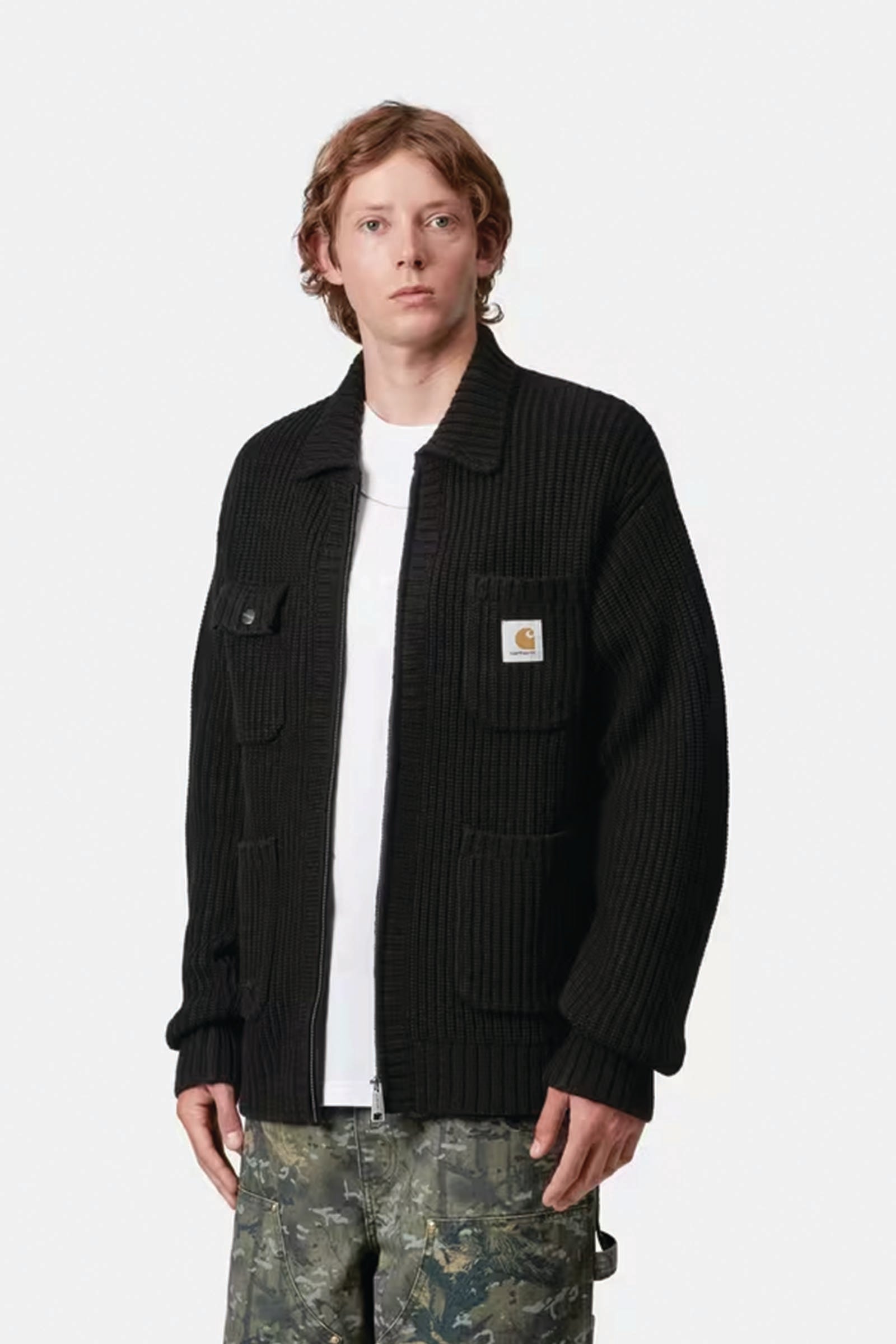  Carhartt Chore Knit Jacket Uomo Nero - 2