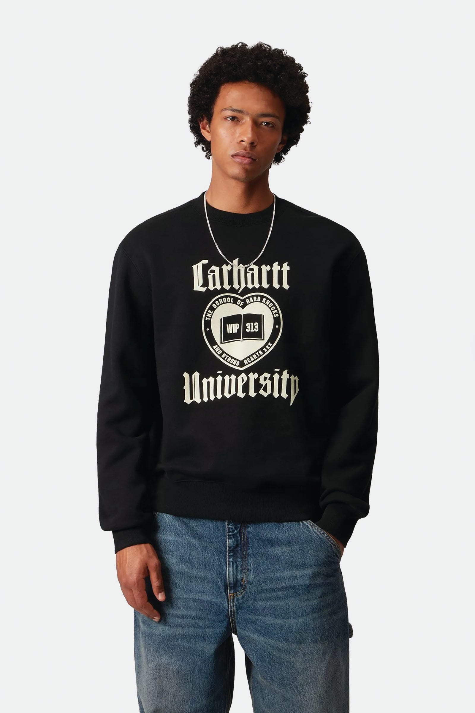  Carhartt Schooling Sweatshirt Uomo Nero - 2