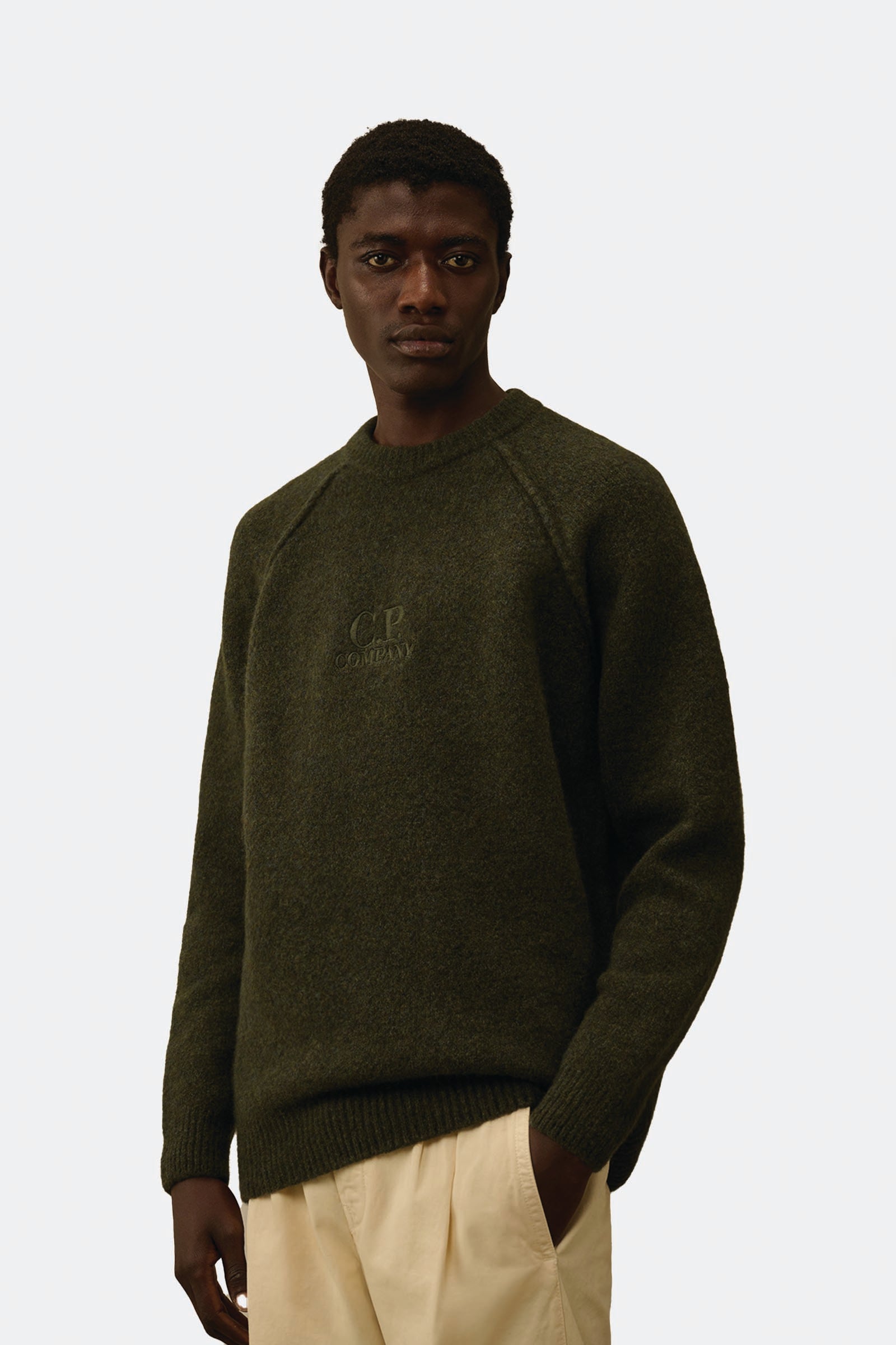  C.p. Company Extrafine Merino Wool Crewneck Sweater Uomo Verde - 2