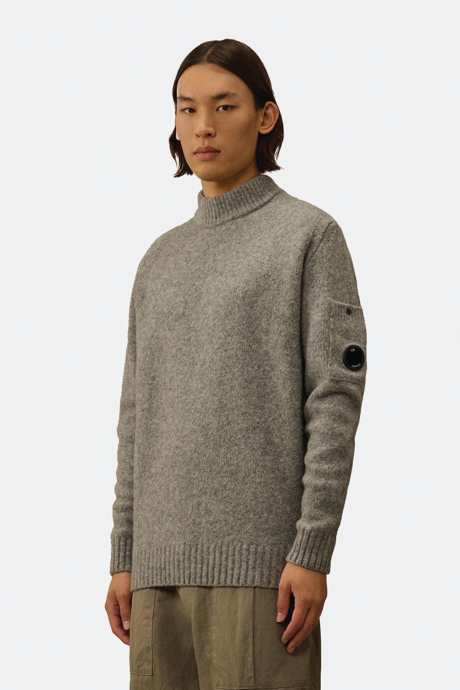  C.p. Company Extrafine Merino Wool Mockneck Sweater Uomo Grigio - 2
