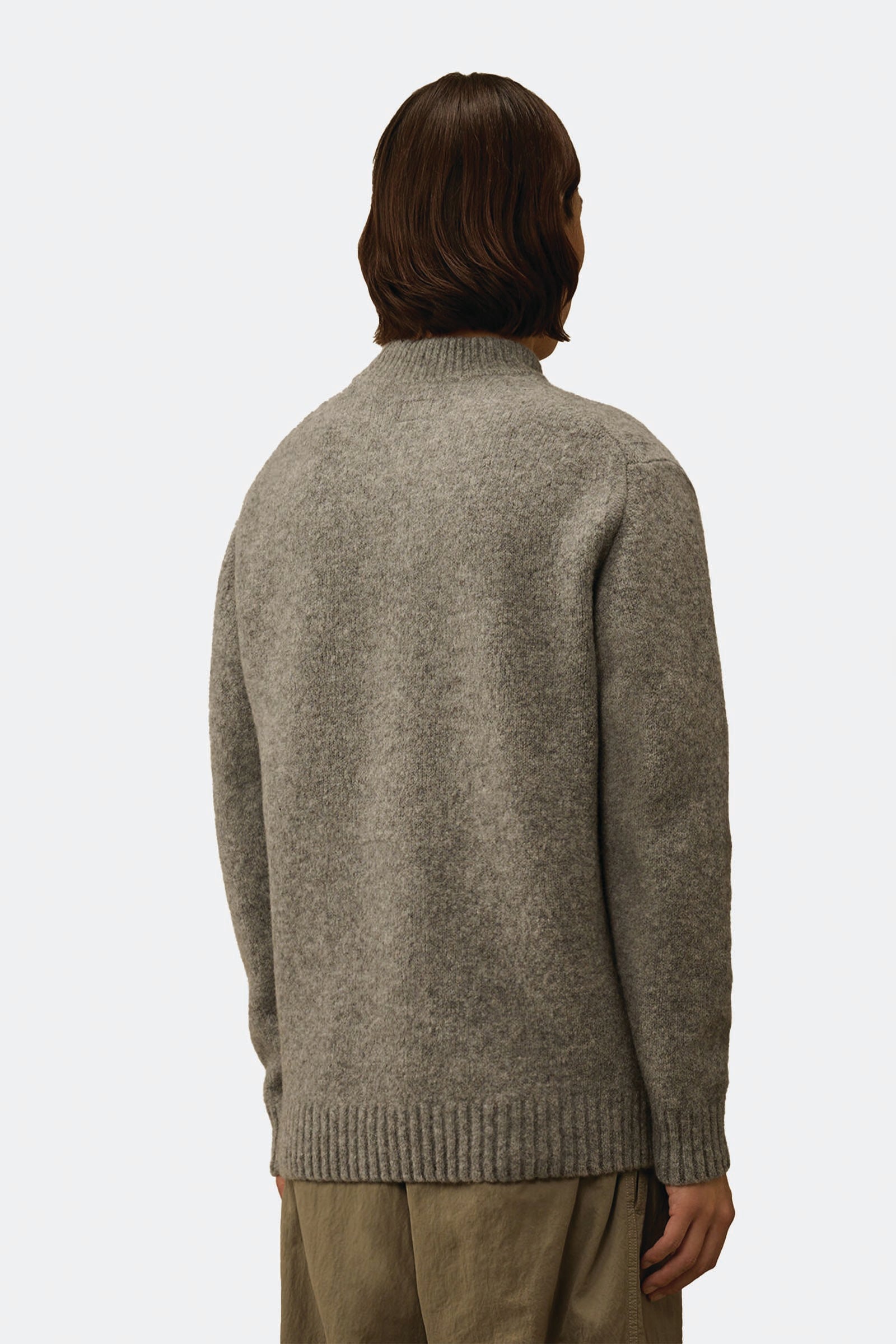  C.p. Company Extrafine Merino Wool Mockneck Sweater Uomo Grigio - 3