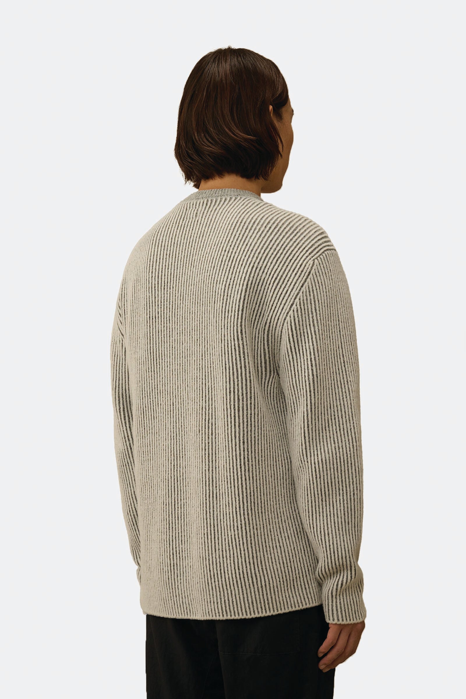  C.p. Company Fleece Knit Crewneck Lens Sweater Uomo Grigio - 3