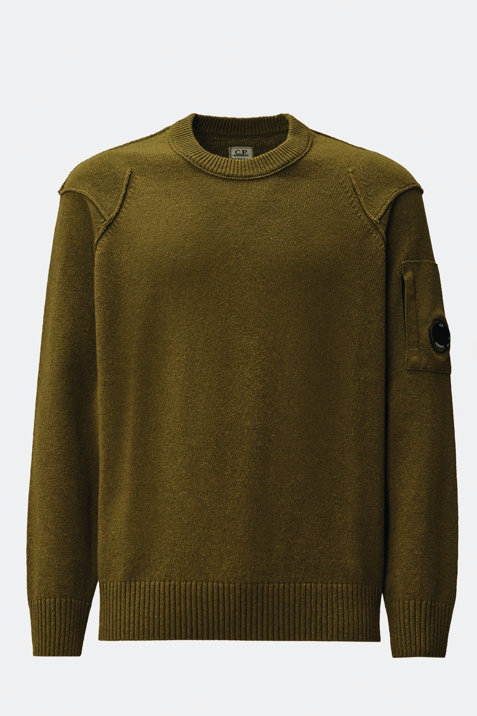  C.p. Company Lambswool Grs Crewneck Lens Sweater Uomo Verde - 1