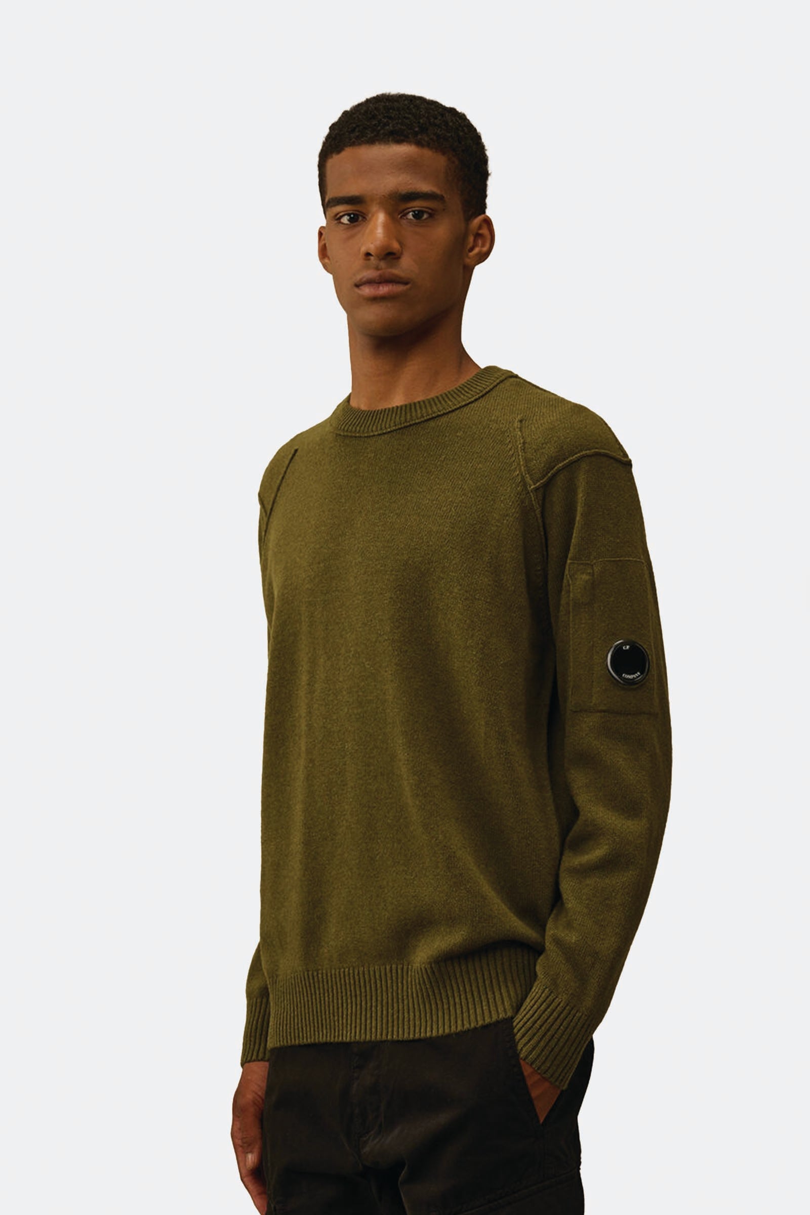  C.p. Company Lambswool Grs Crewneck Lens Sweater Uomo Verde - 2