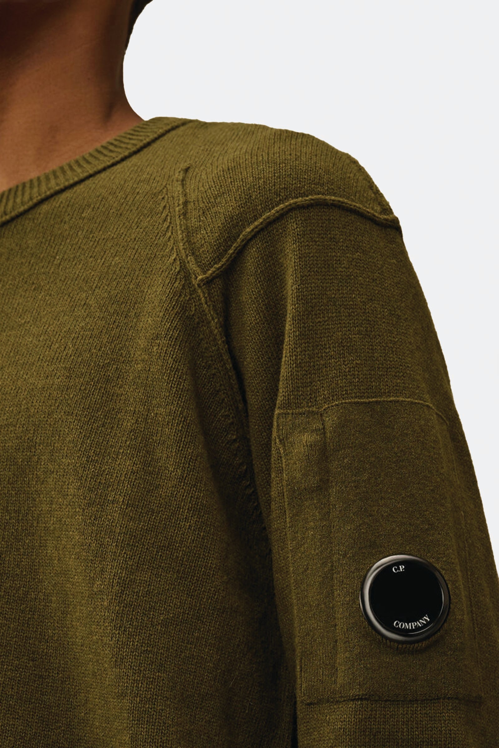  C.p. Company Lambswool Grs Crewneck Lens Sweater Uomo Verde - 4