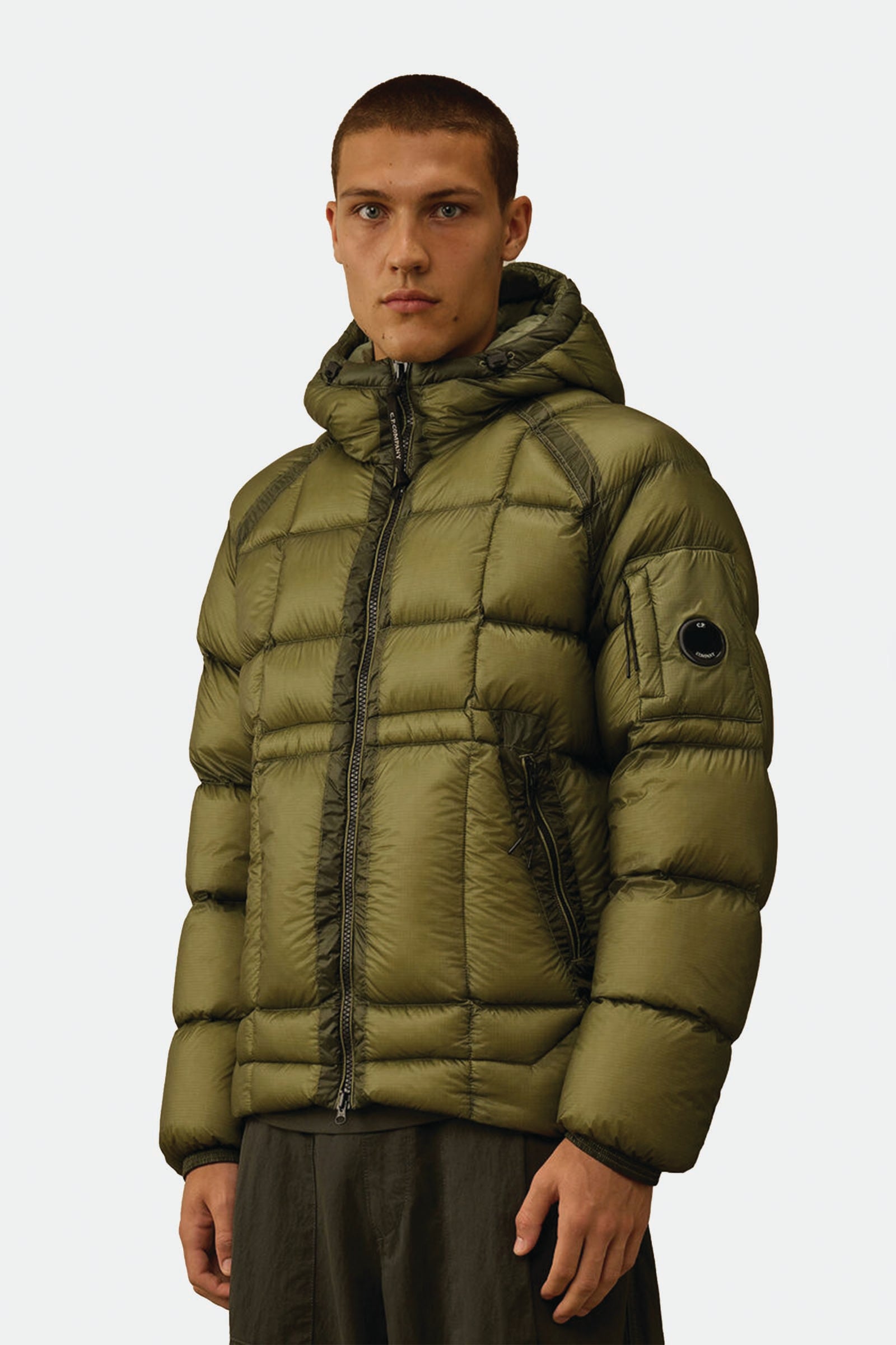  C.p. Company D.d. Shell Hooded Down Puffer Jacket Verde Uomo Foresta - 2