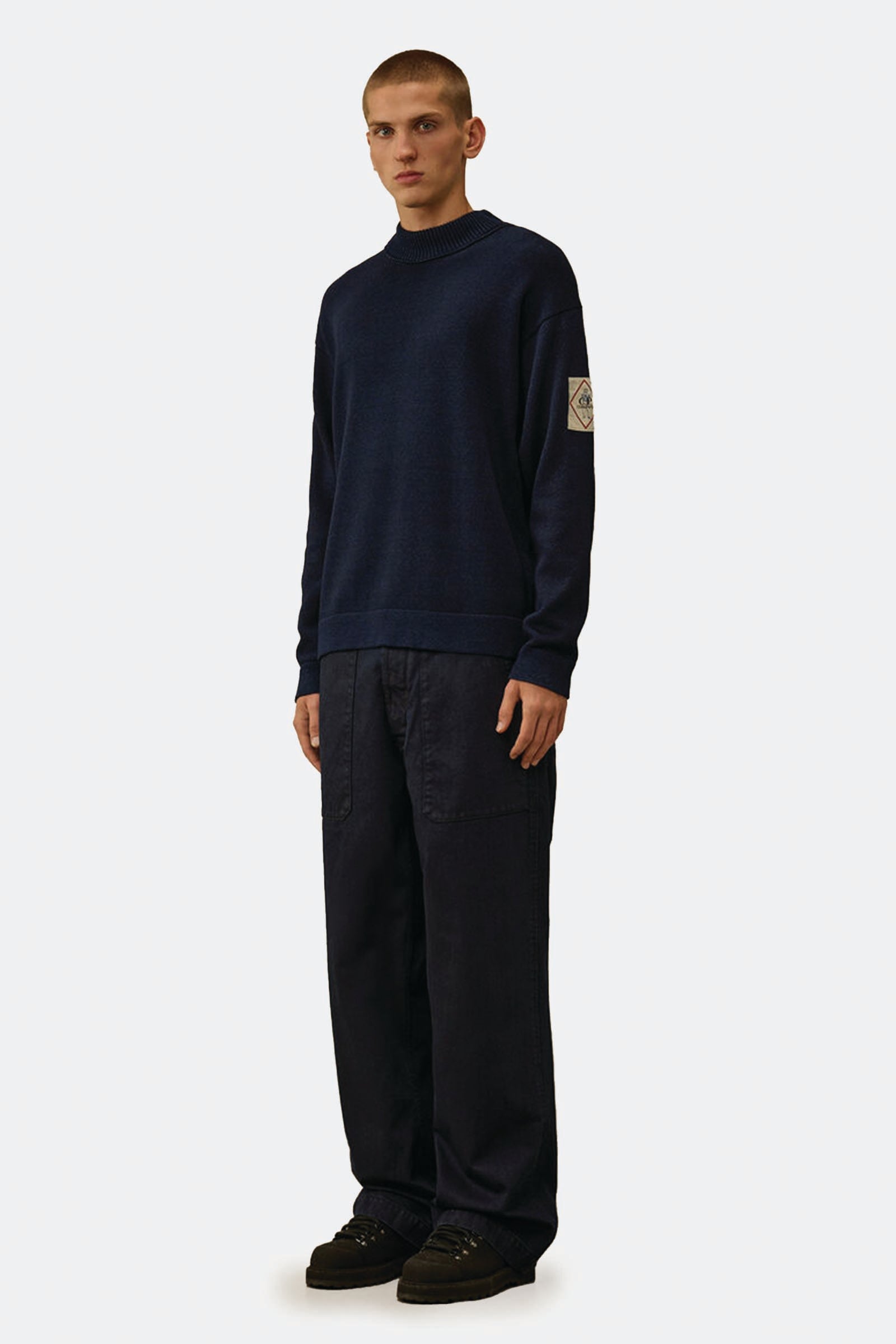  C.p. Company 3/4 Plated Denim Loose Pants Uomo Blu - 2